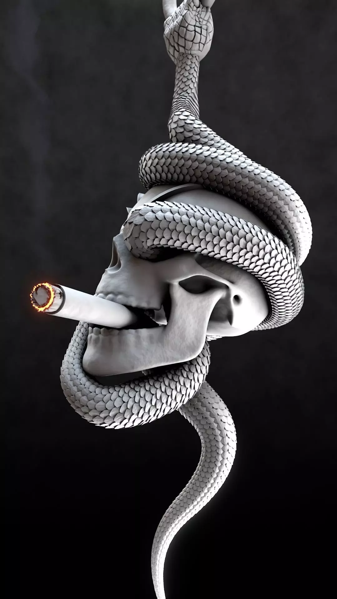 Solid snake skull Charm sculpt 3d printable  3D print model_19