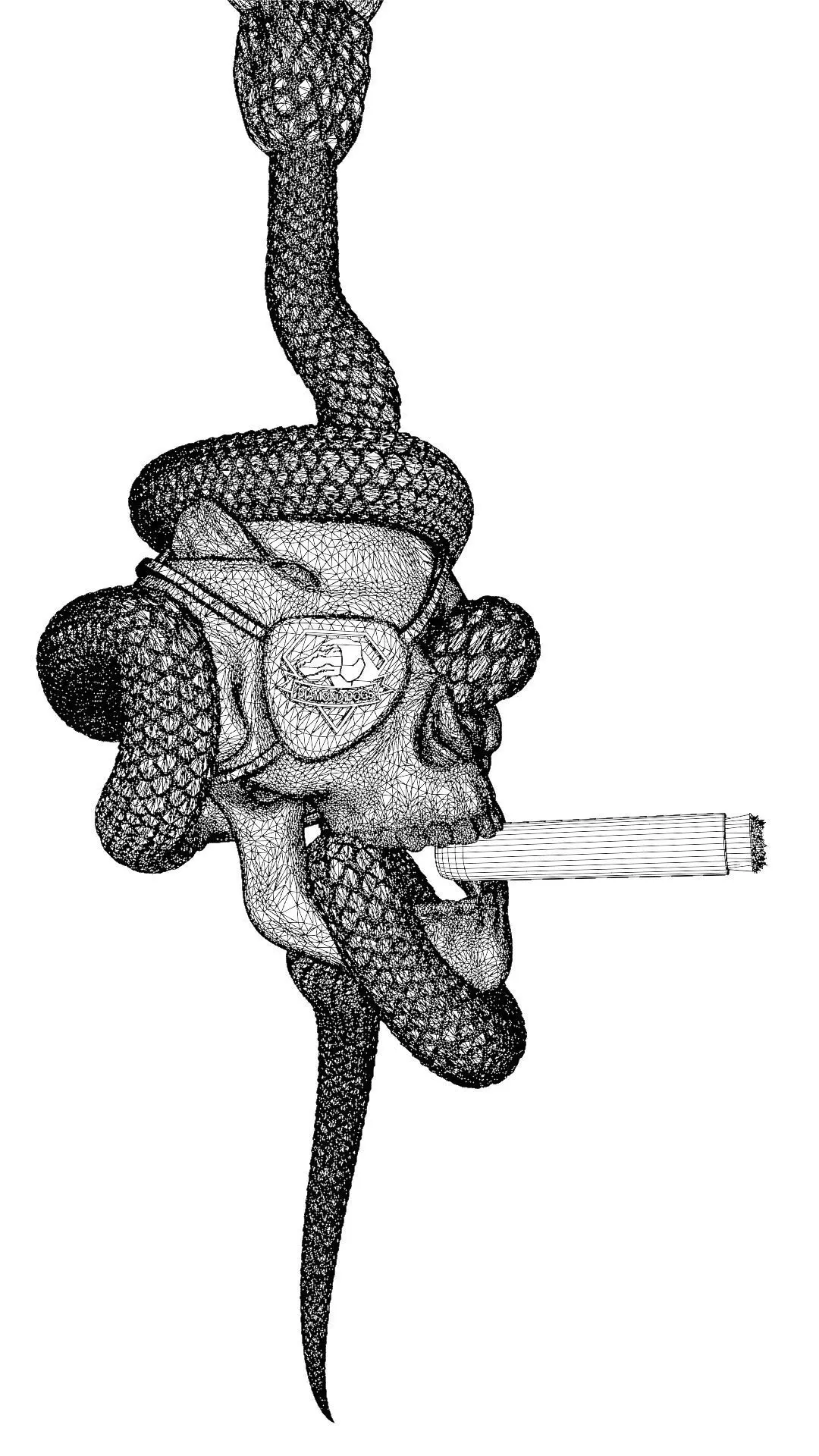 Solid snake skull Charm sculpt 3d printable  3D print model_15