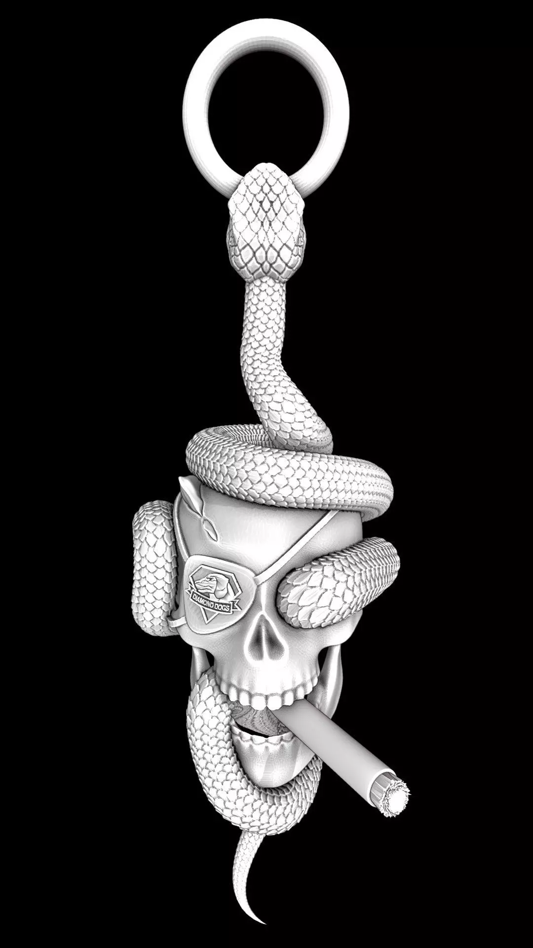 Solid snake skull Charm sculpt 3d printable  3D print model_29