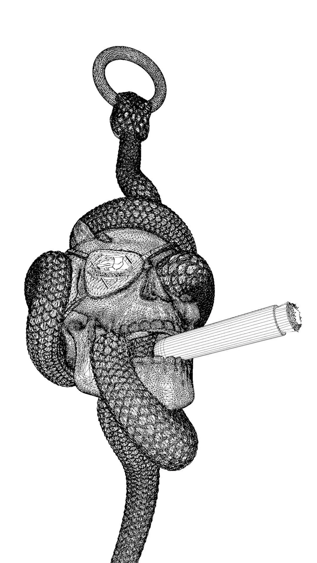 Solid snake skull Charm sculpt 3d printable  3D print model_12