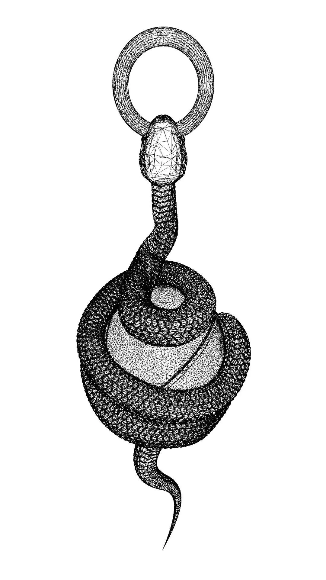 Solid snake skull Charm sculpt 3d printable  3D print model_9