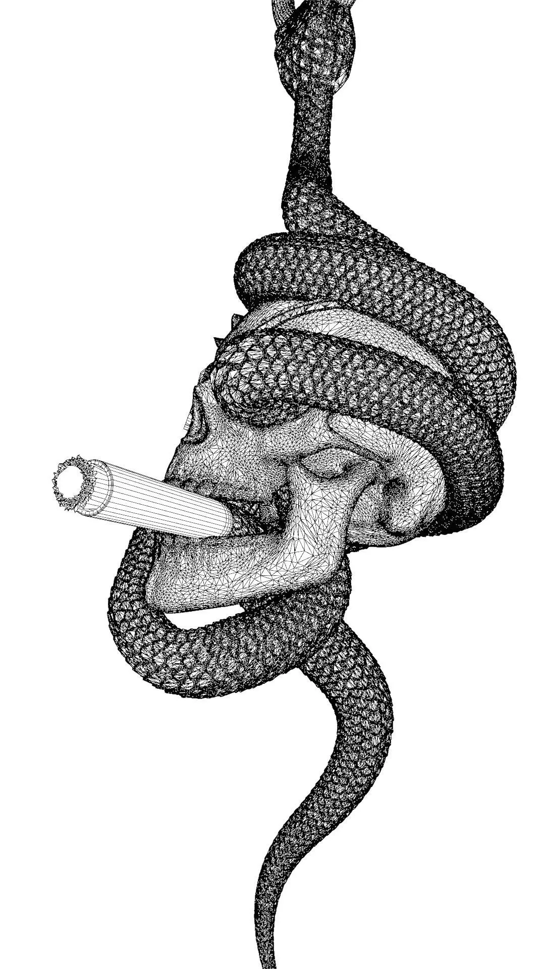 Solid snake skull Charm sculpt 3d printable  3D print model_14