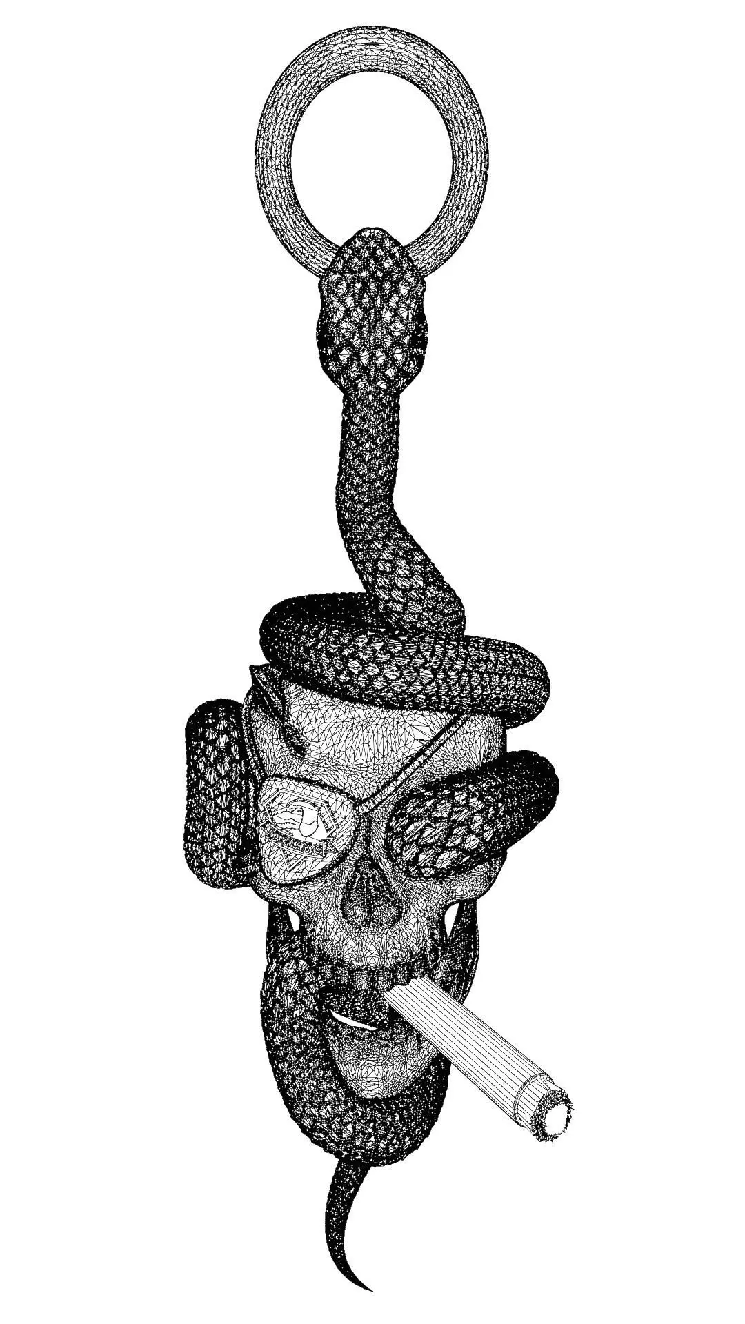 Solid snake skull Charm sculpt 3d printable  3D print model_17