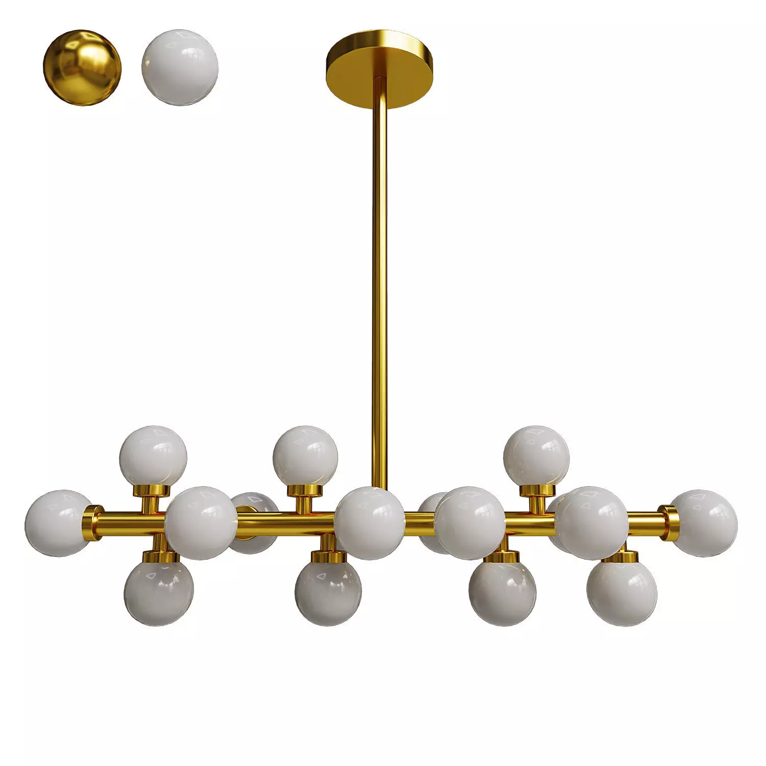 IGNIS Frosted Glass Chandelier 3D model_0