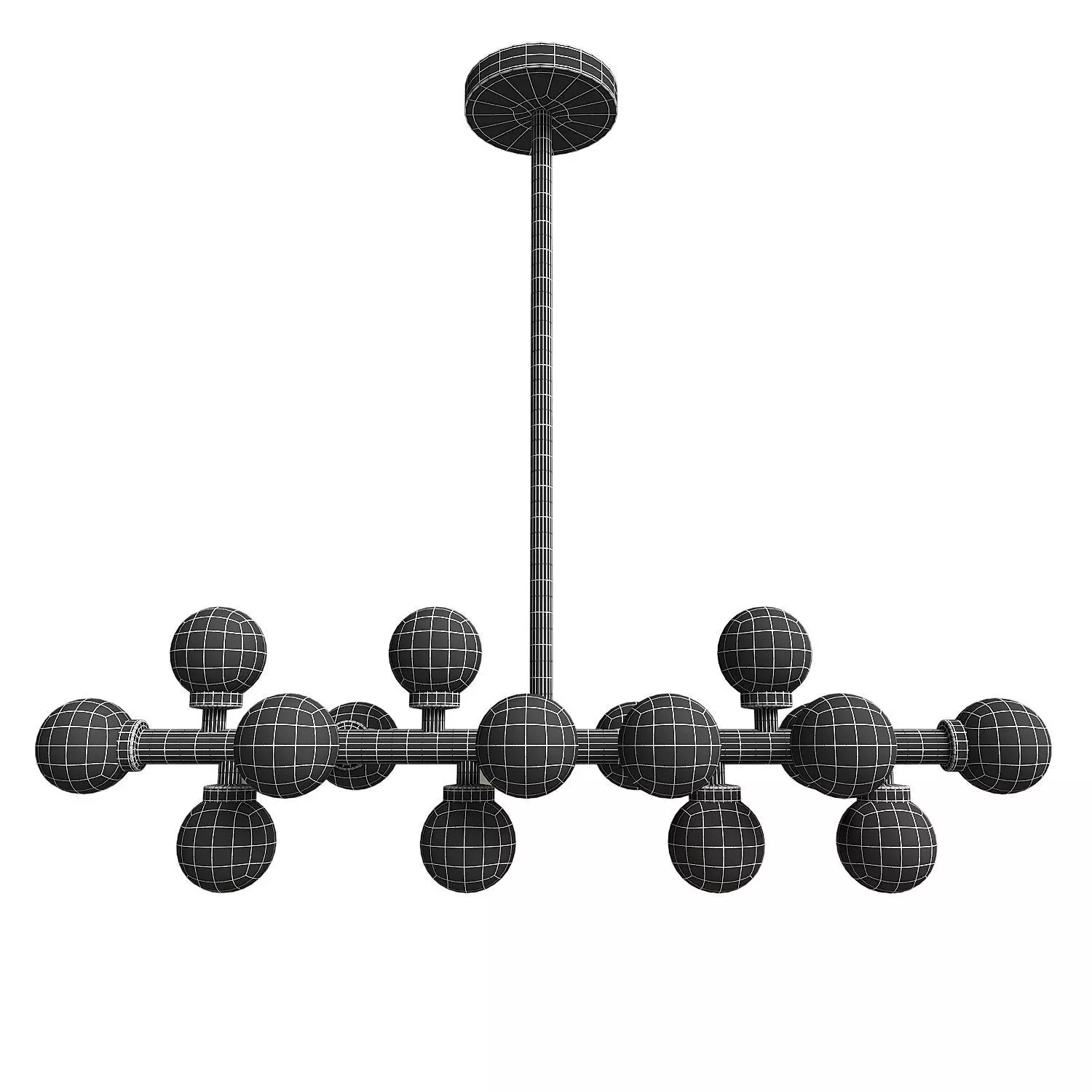 IGNIS Frosted Glass Chandelier 3D model_2