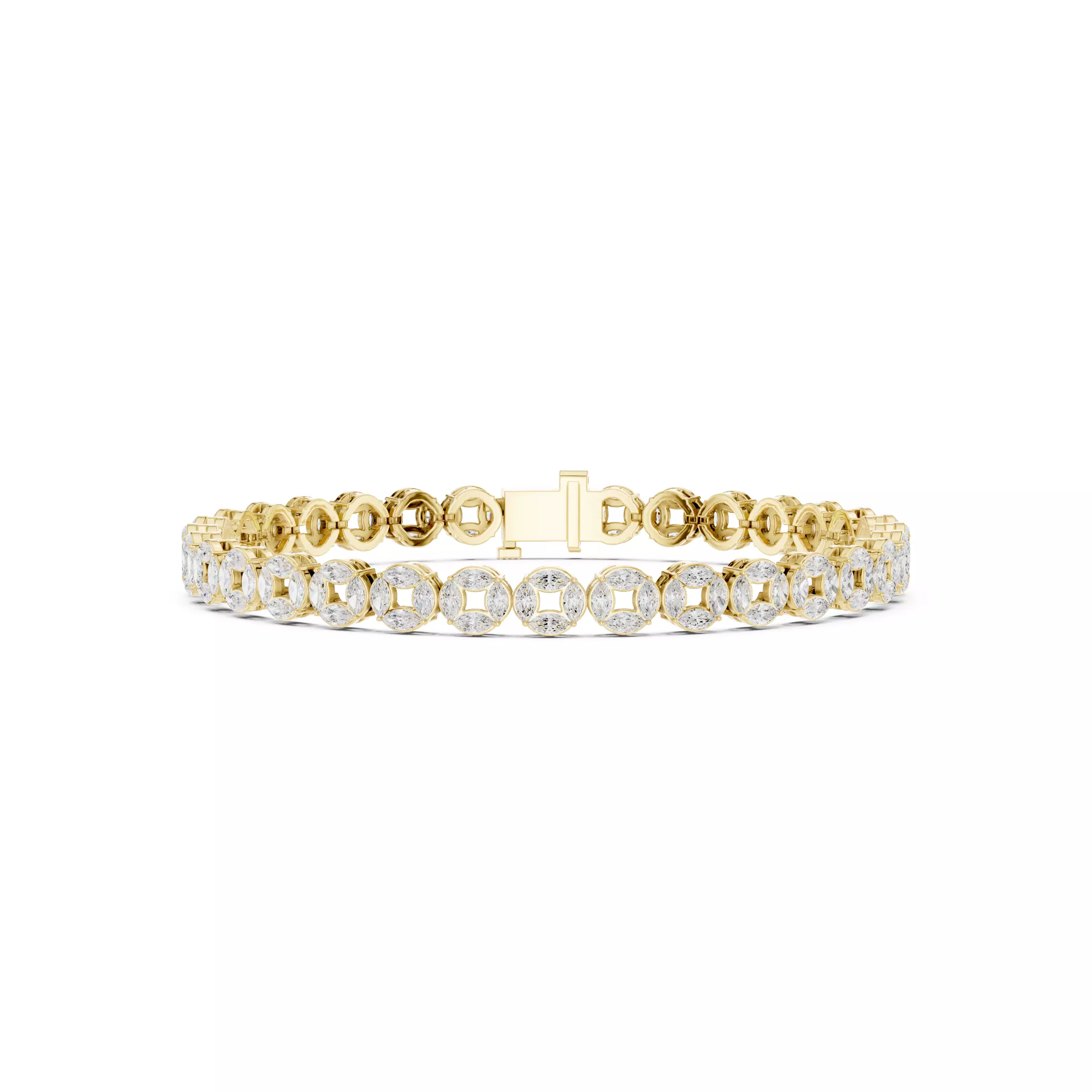 Marquise Cut Diamond Men Bracelet Design Files With Videos 3D print model_2