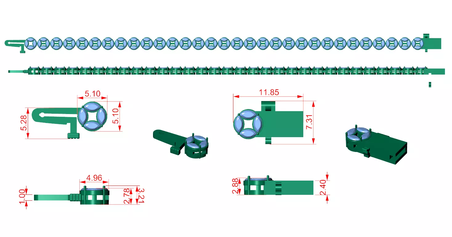 Marquise Cut Diamond Men Bracelet Design Files With Videos 3D print model_12