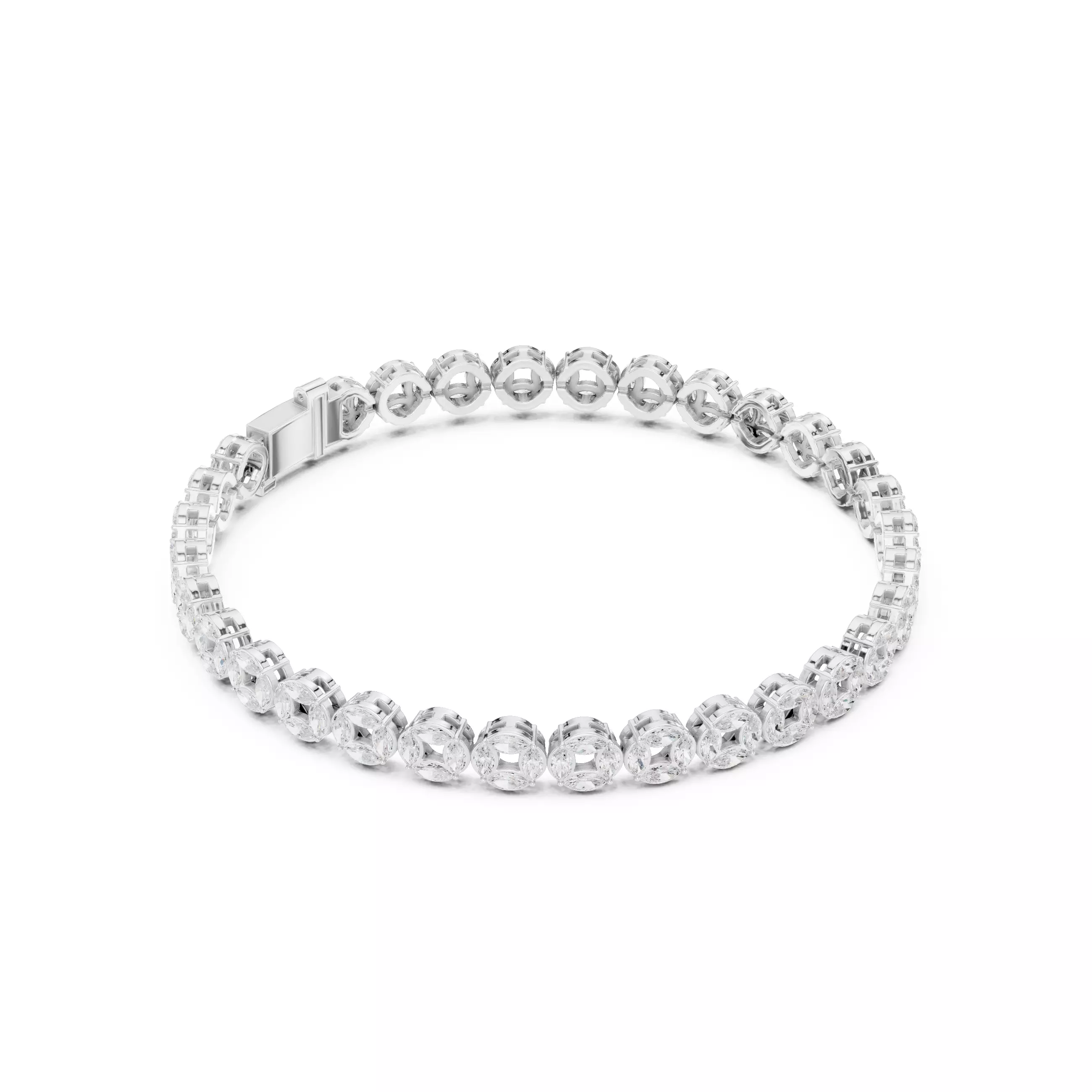 Marquise Cut Diamond Men Bracelet Design Files With Videos 3D print model_6