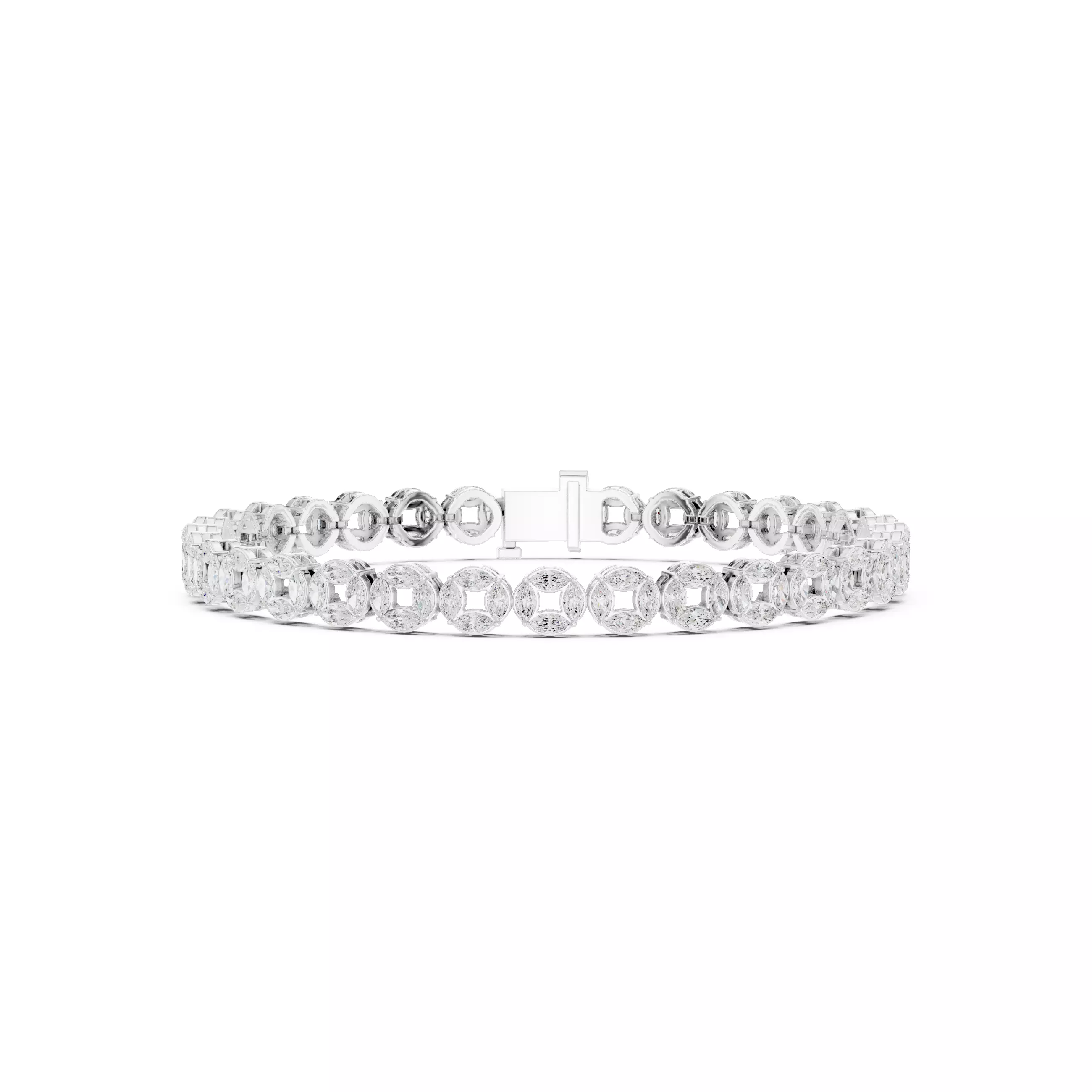 Marquise Cut Diamond Men Bracelet Design Files With Videos 3D print model_1