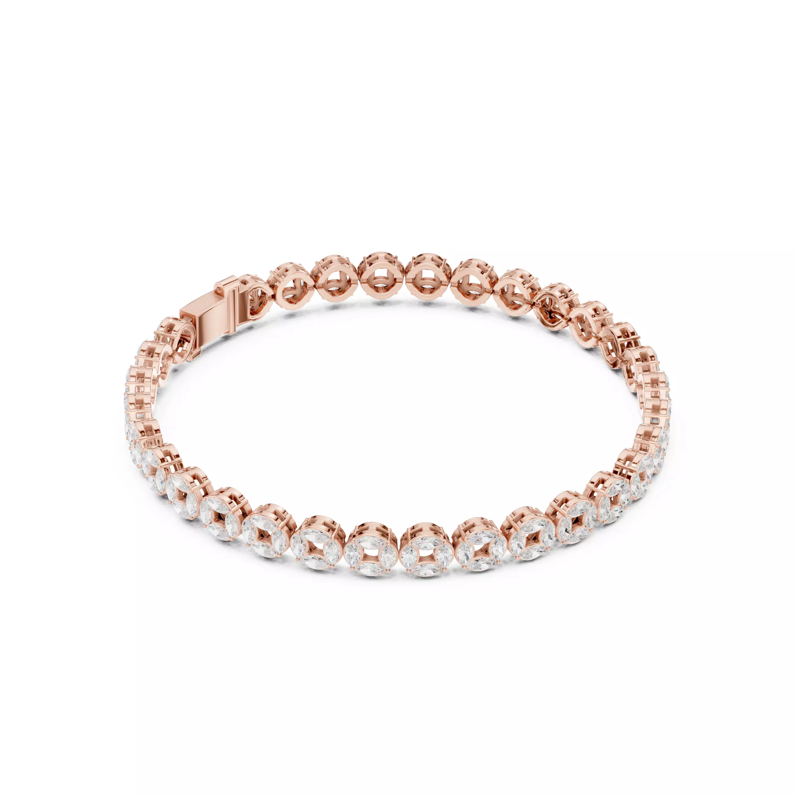 Marquise Cut Diamond Men Bracelet Design Files With Videos 3D print model_3