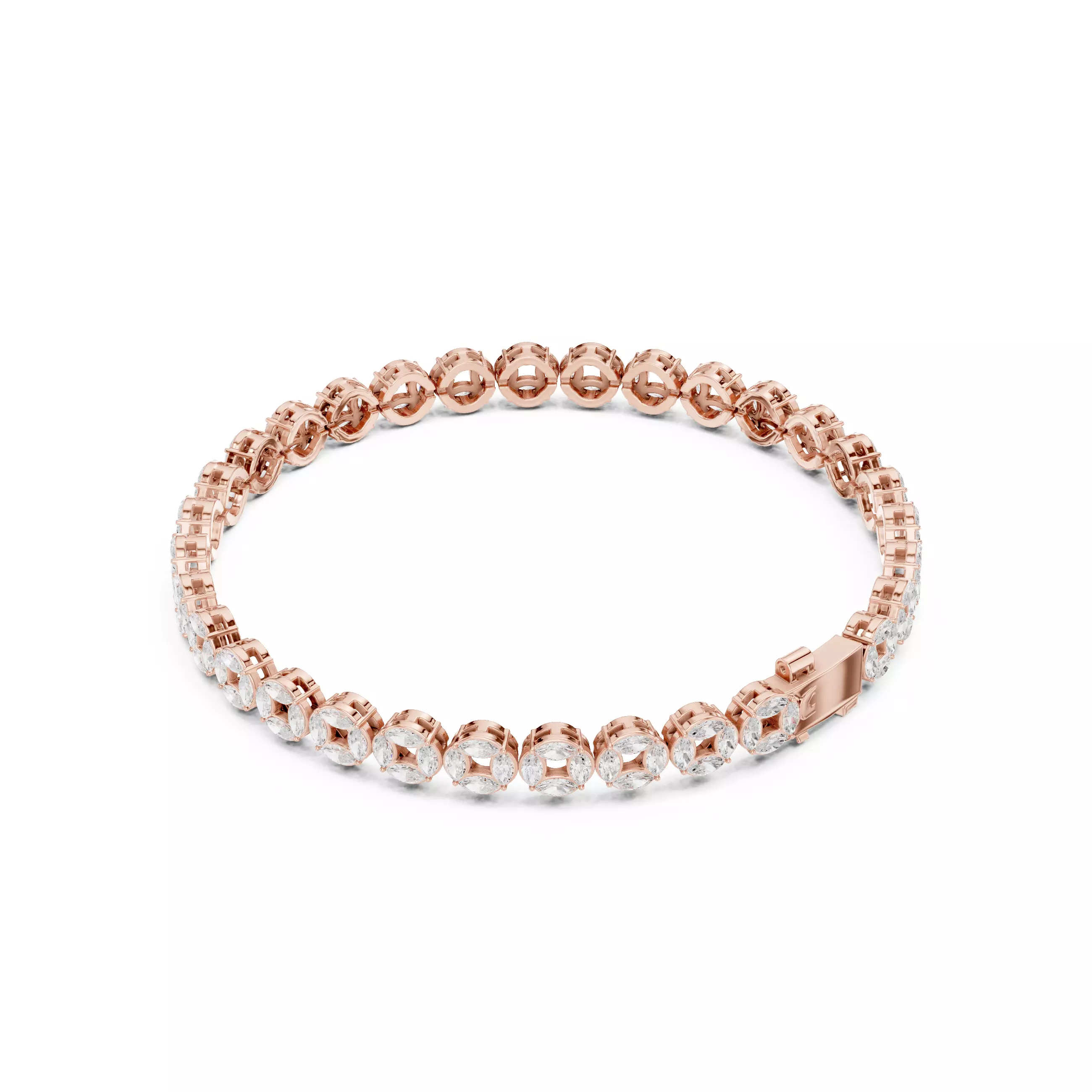 Marquise Cut Diamond Men Bracelet Design Files With Videos 3D print model_4