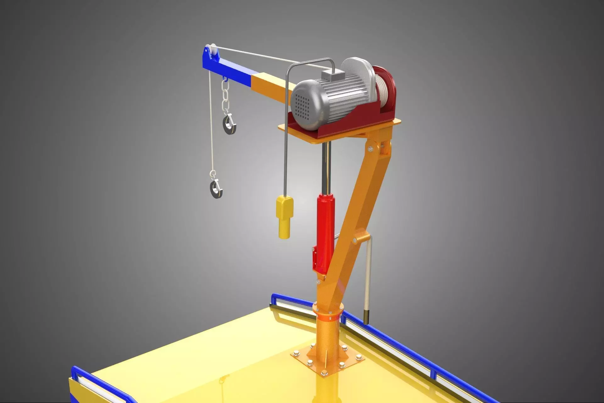 SERVICE TOW TRUCK ROADSIDE OVERHEAD REAR RECOVERY LIFTING CRANE 3D model_34