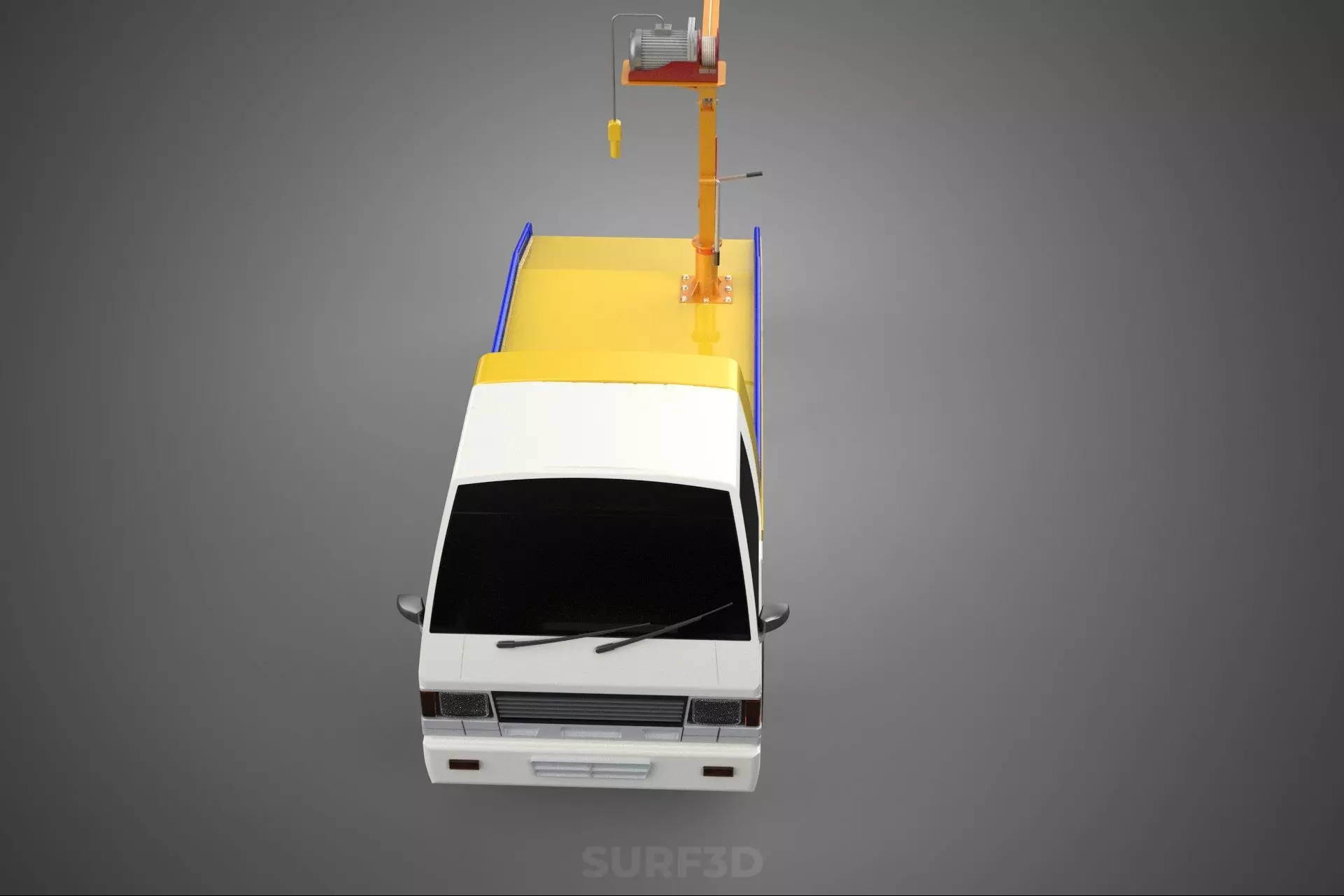 SERVICE TOW TRUCK ROADSIDE OVERHEAD REAR RECOVERY LIFTING CRANE 3D model_5