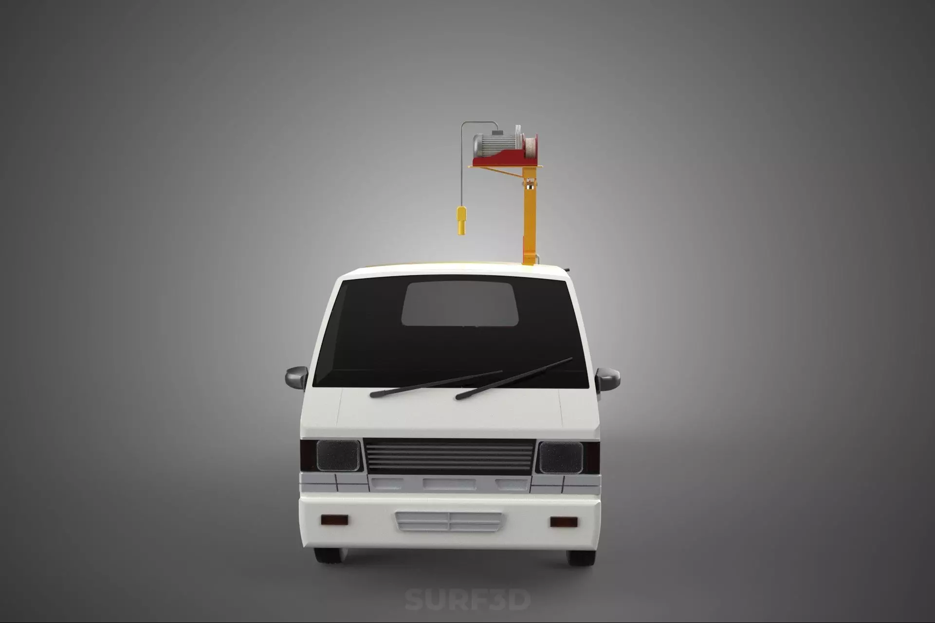 SERVICE TOW TRUCK ROADSIDE OVERHEAD REAR RECOVERY LIFTING CRANE 3D model_13