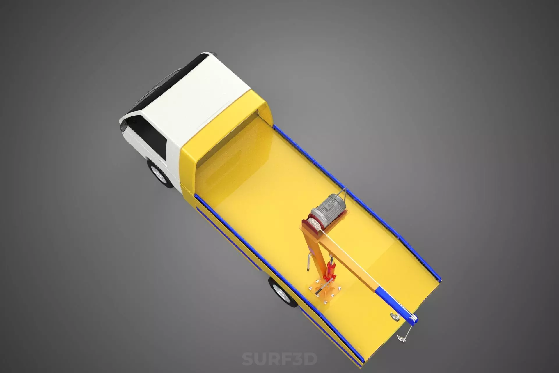 SERVICE TOW TRUCK ROADSIDE OVERHEAD REAR RECOVERY LIFTING CRANE 3D model_23