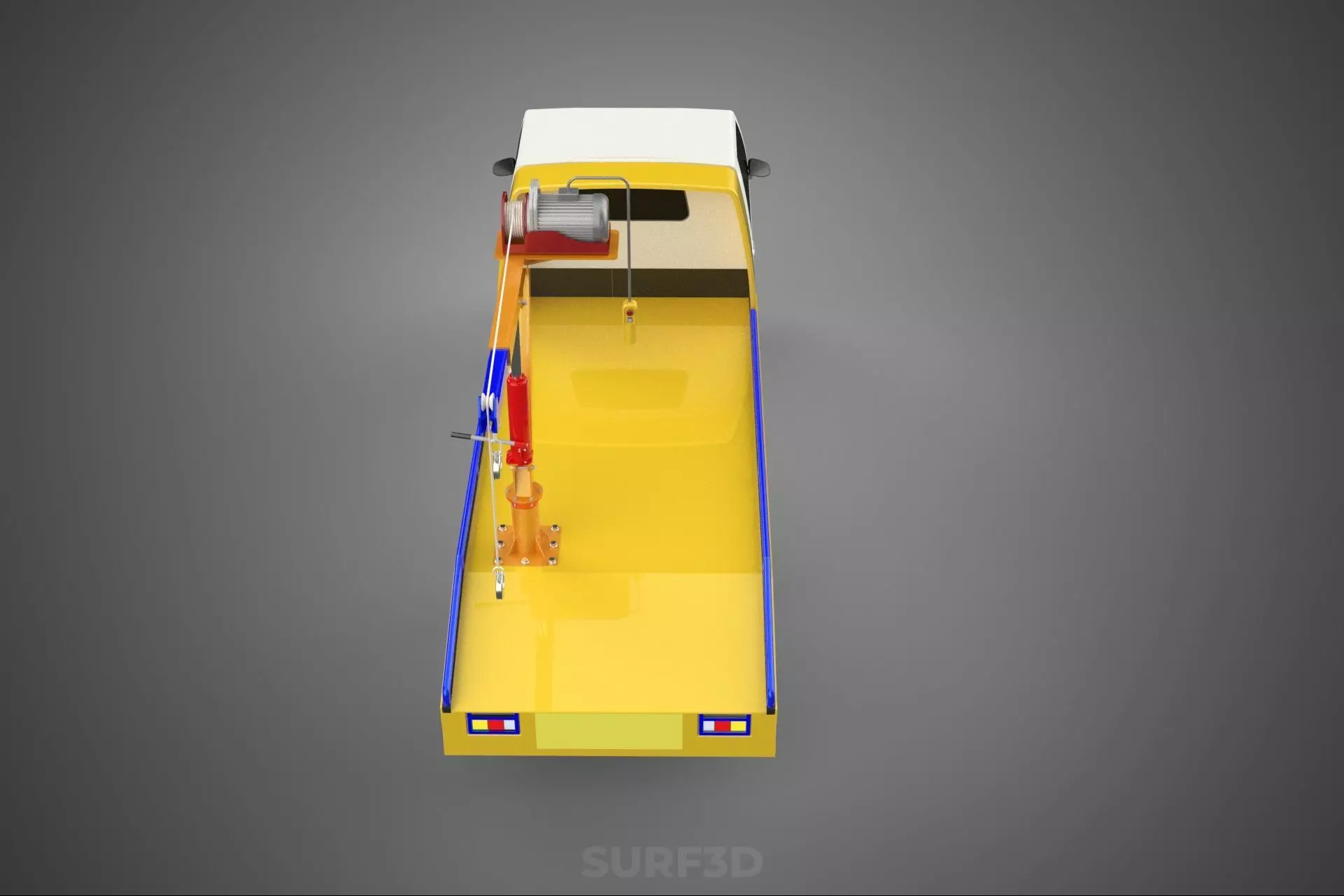 SERVICE TOW TRUCK ROADSIDE OVERHEAD REAR RECOVERY LIFTING CRANE 3D model_1