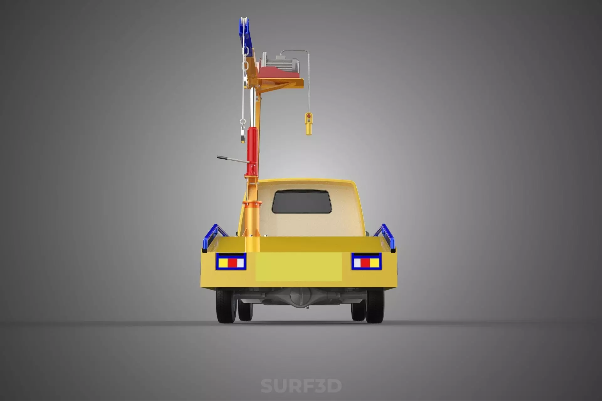 SERVICE TOW TRUCK ROADSIDE OVERHEAD REAR RECOVERY LIFTING CRANE 3D model_18