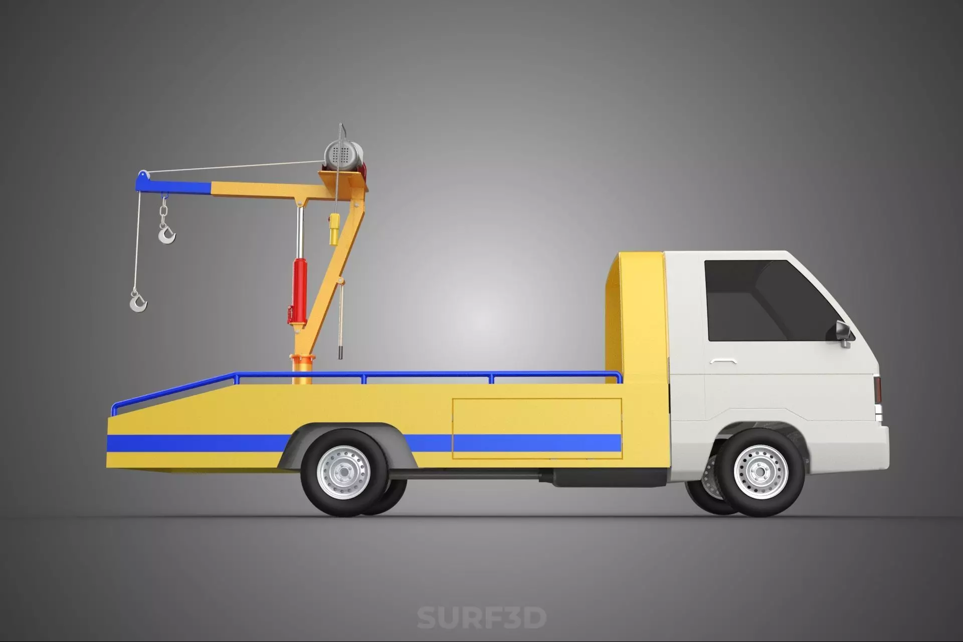 SERVICE TOW TRUCK ROADSIDE OVERHEAD REAR RECOVERY LIFTING CRANE 3D model_20