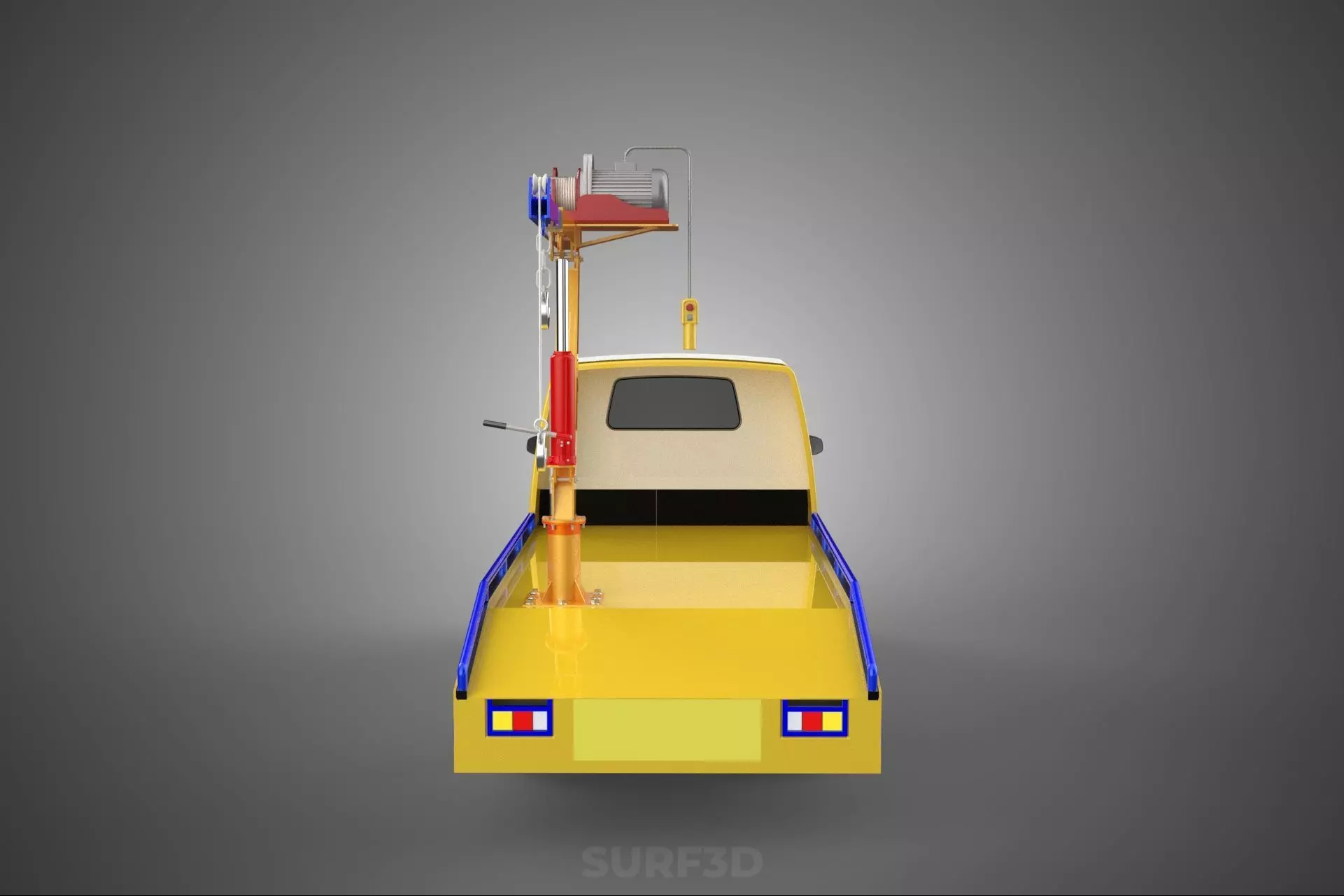 SERVICE TOW TRUCK ROADSIDE OVERHEAD REAR RECOVERY LIFTING CRANE 3D model_9