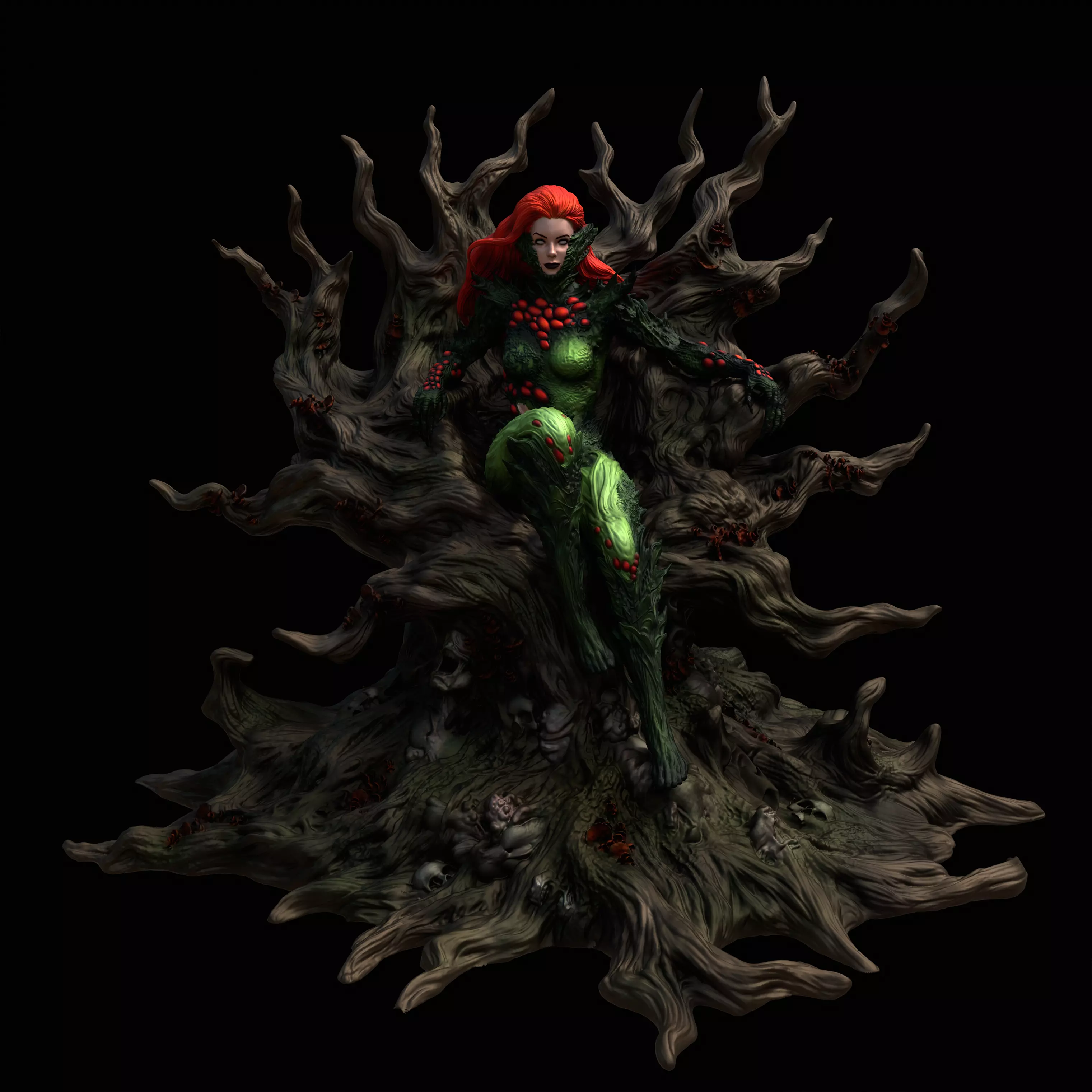 Poison Ivy in Classic and Fungal Costumes Inspired by DC Comics 3D print model_1