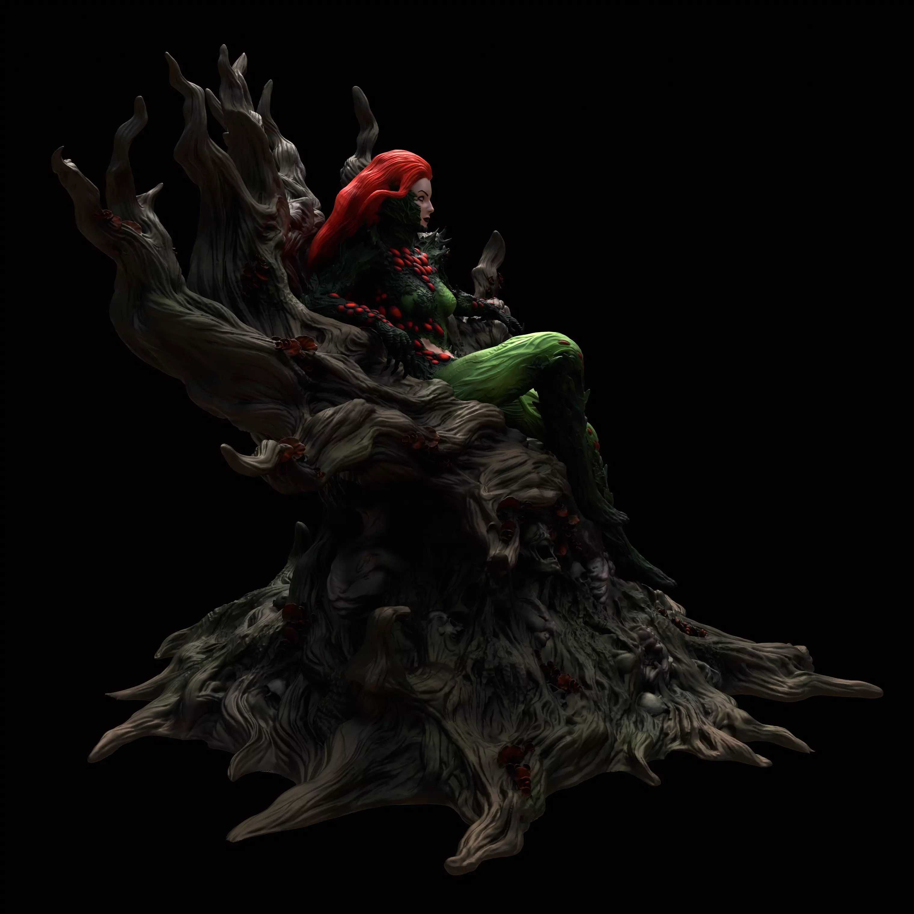 Poison Ivy in Classic and Fungal Costumes Inspired by DC Comics 3D print model_26