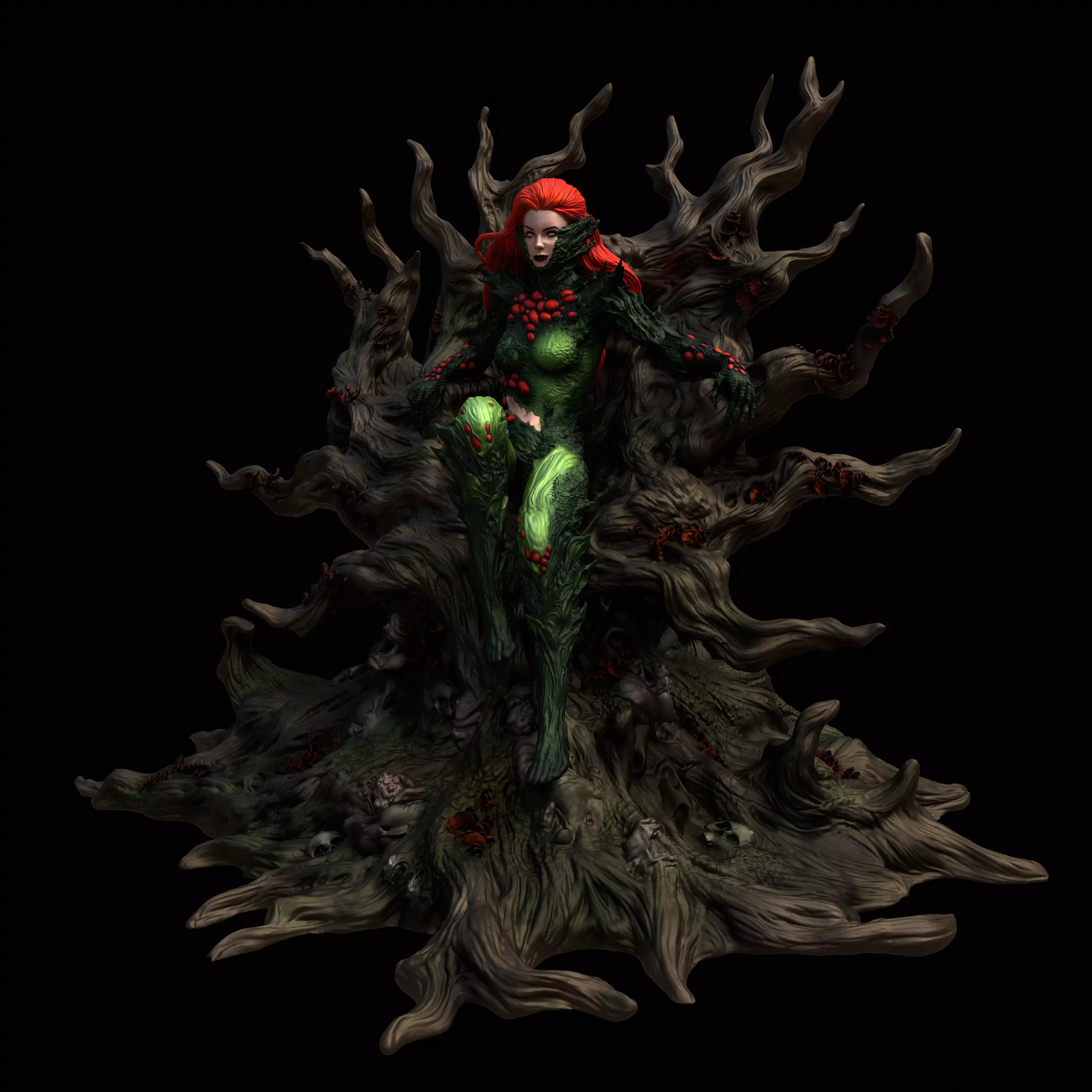 Poison Ivy in Classic and Fungal Costumes Inspired by DC Comics 3D print model_14