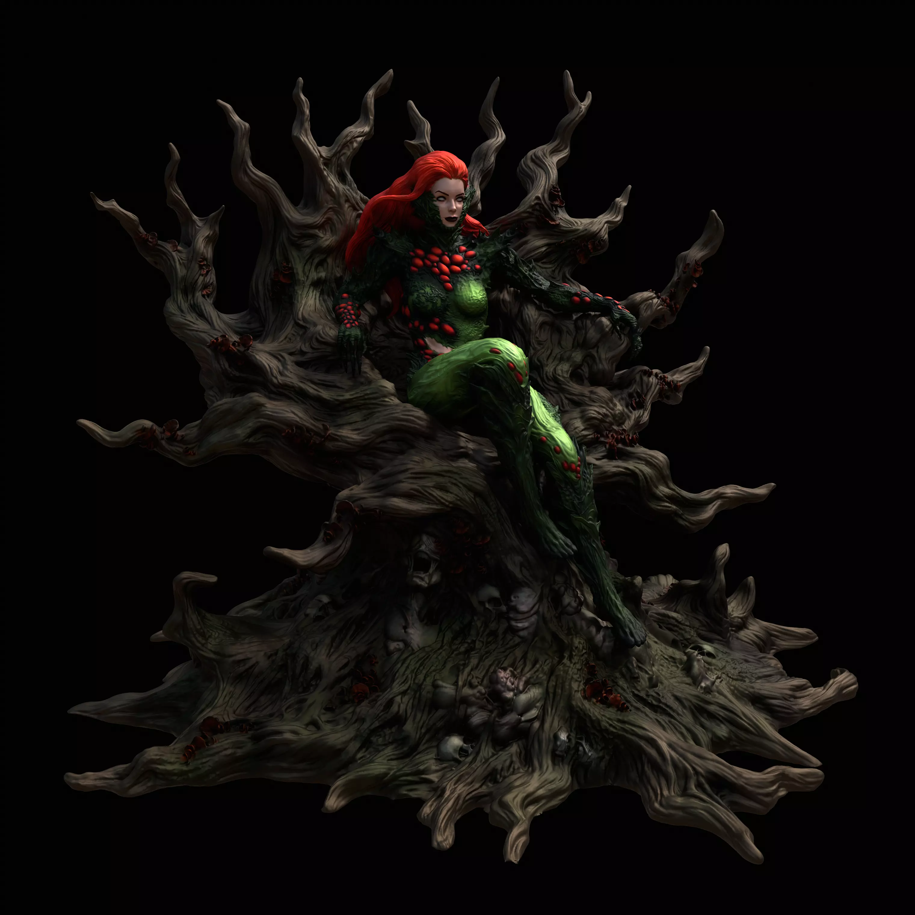 Poison Ivy in Classic and Fungal Costumes Inspired by DC Comics 3D print model_5