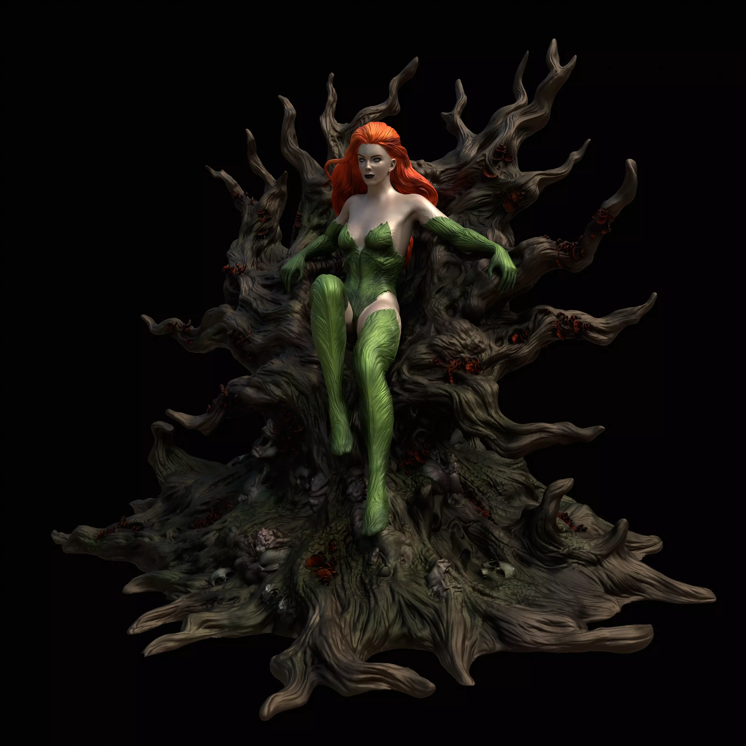 Poison Ivy in Classic and Fungal Costumes Inspired by DC Comics 3D print model_23