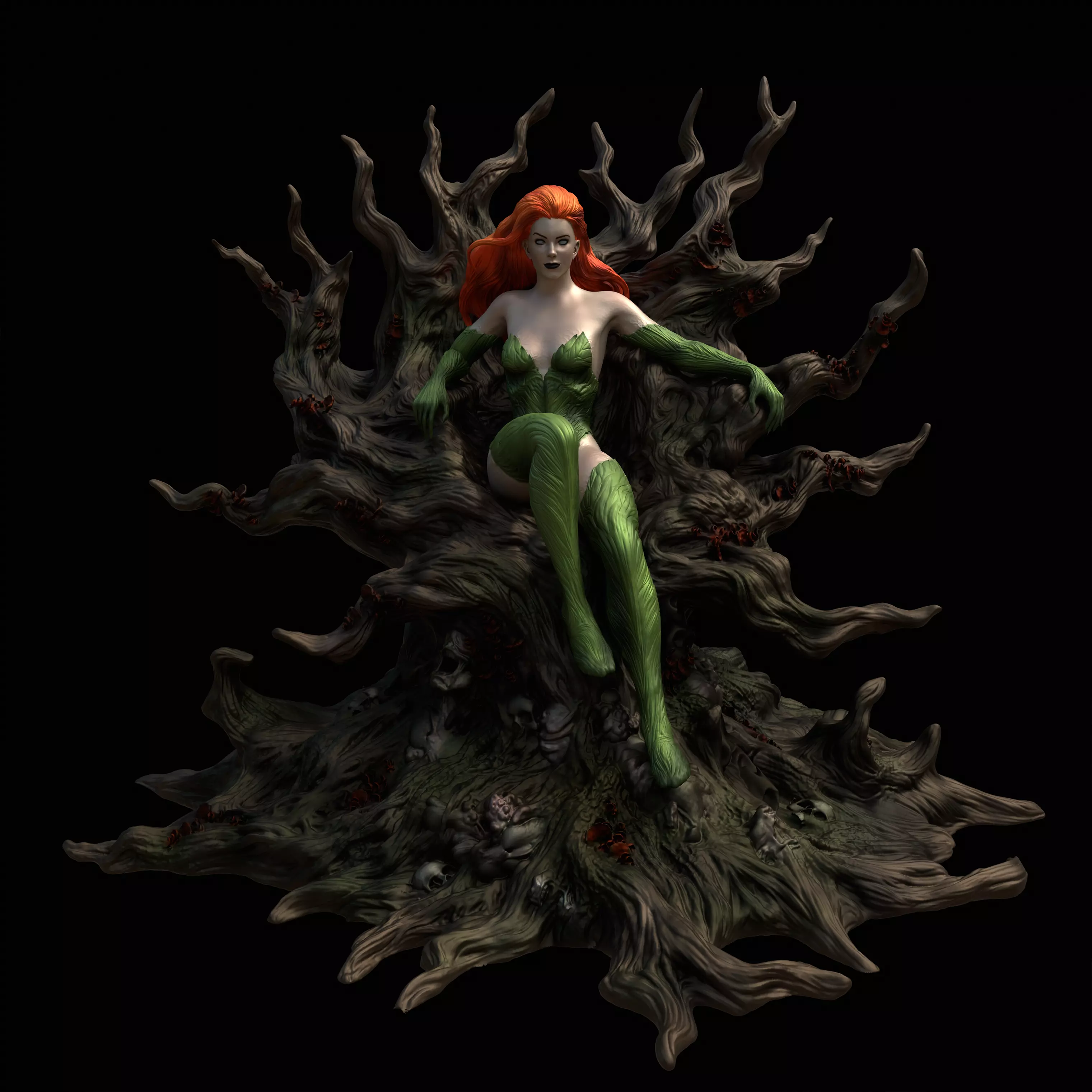 Poison Ivy in Classic and Fungal Costumes Inspired by DC Comics 3D print model_6