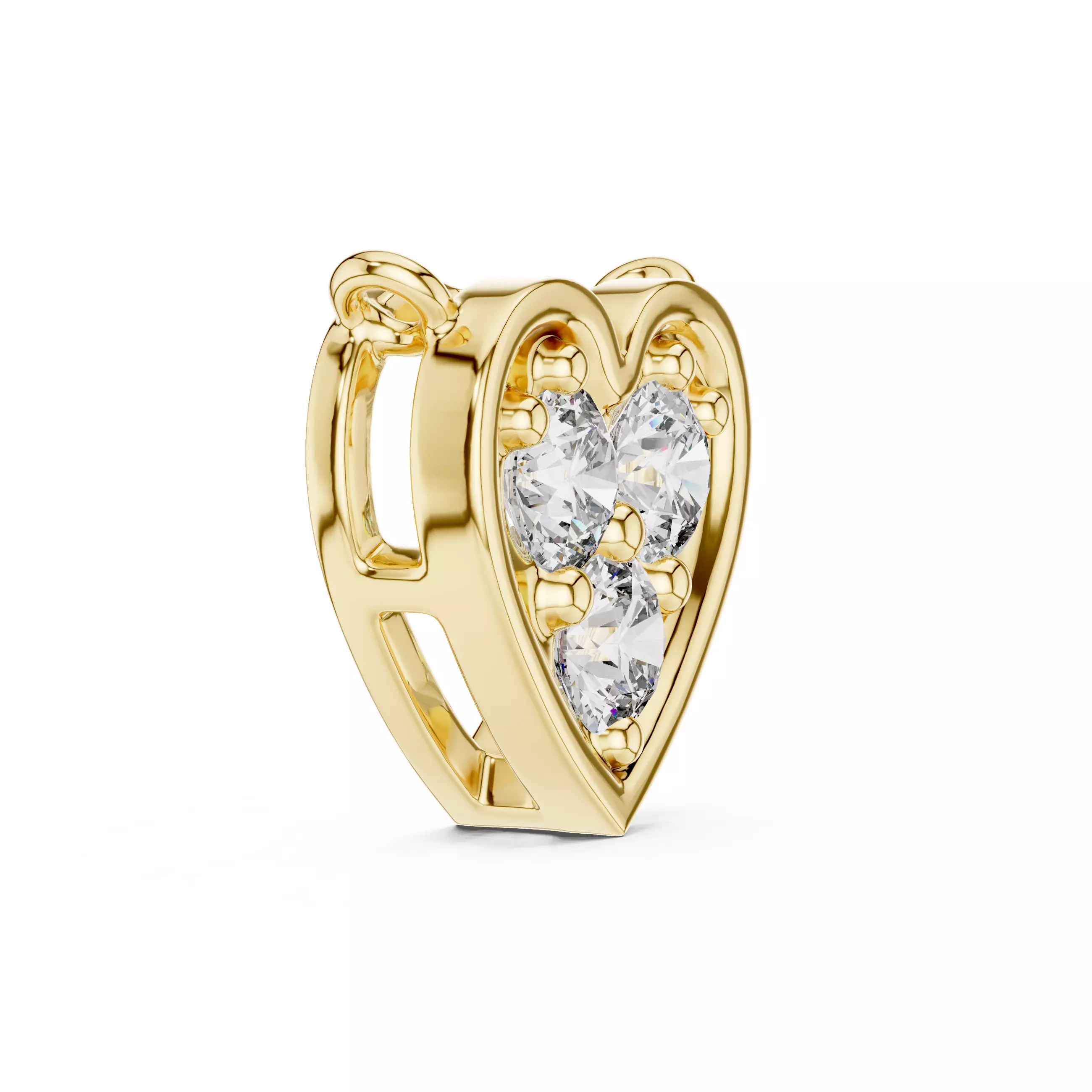 Heart Love Diamond Pendant 3dm stl renders animation videos 3D print model_5