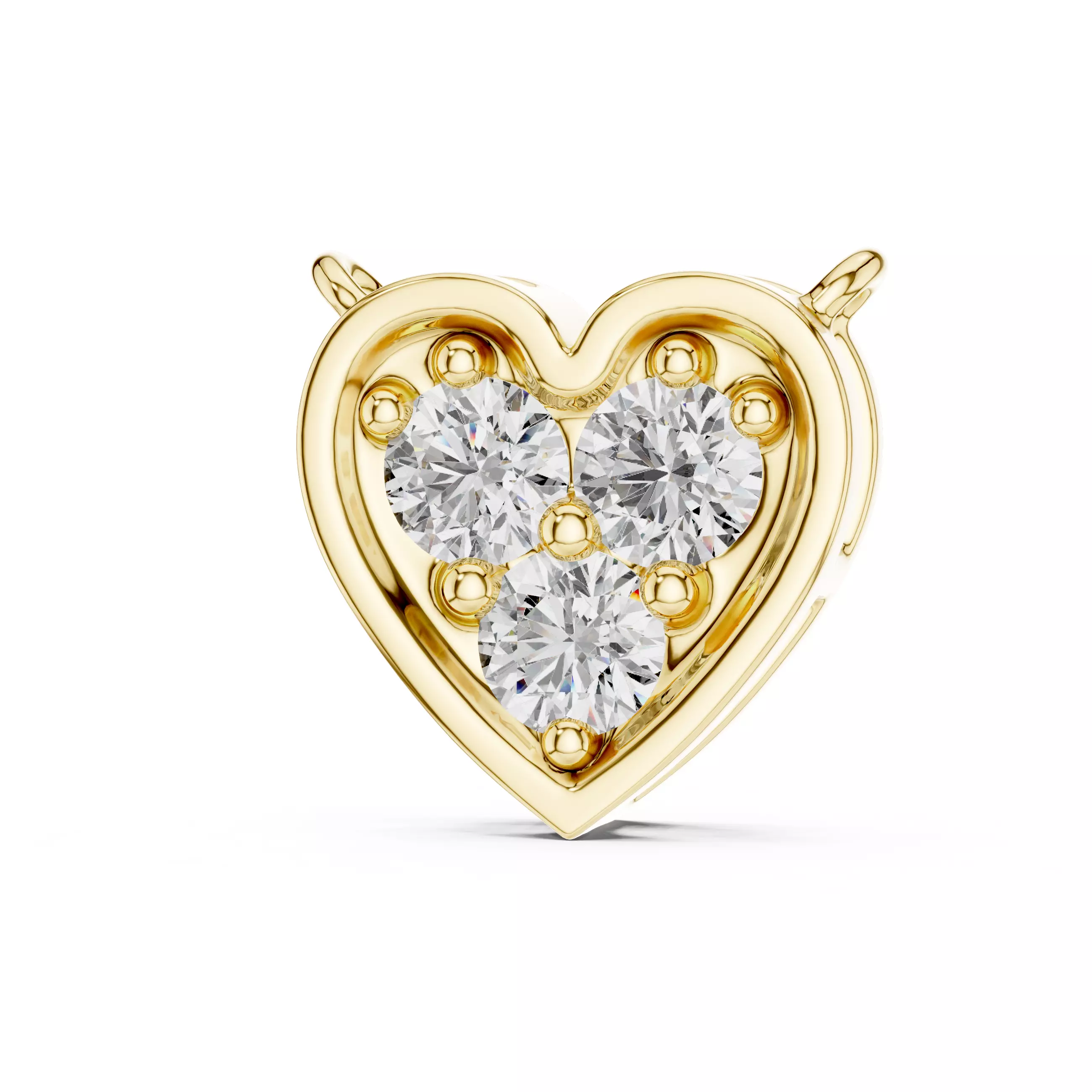 Heart Love Diamond Pendant 3dm stl renders animation videos 3D print model_7