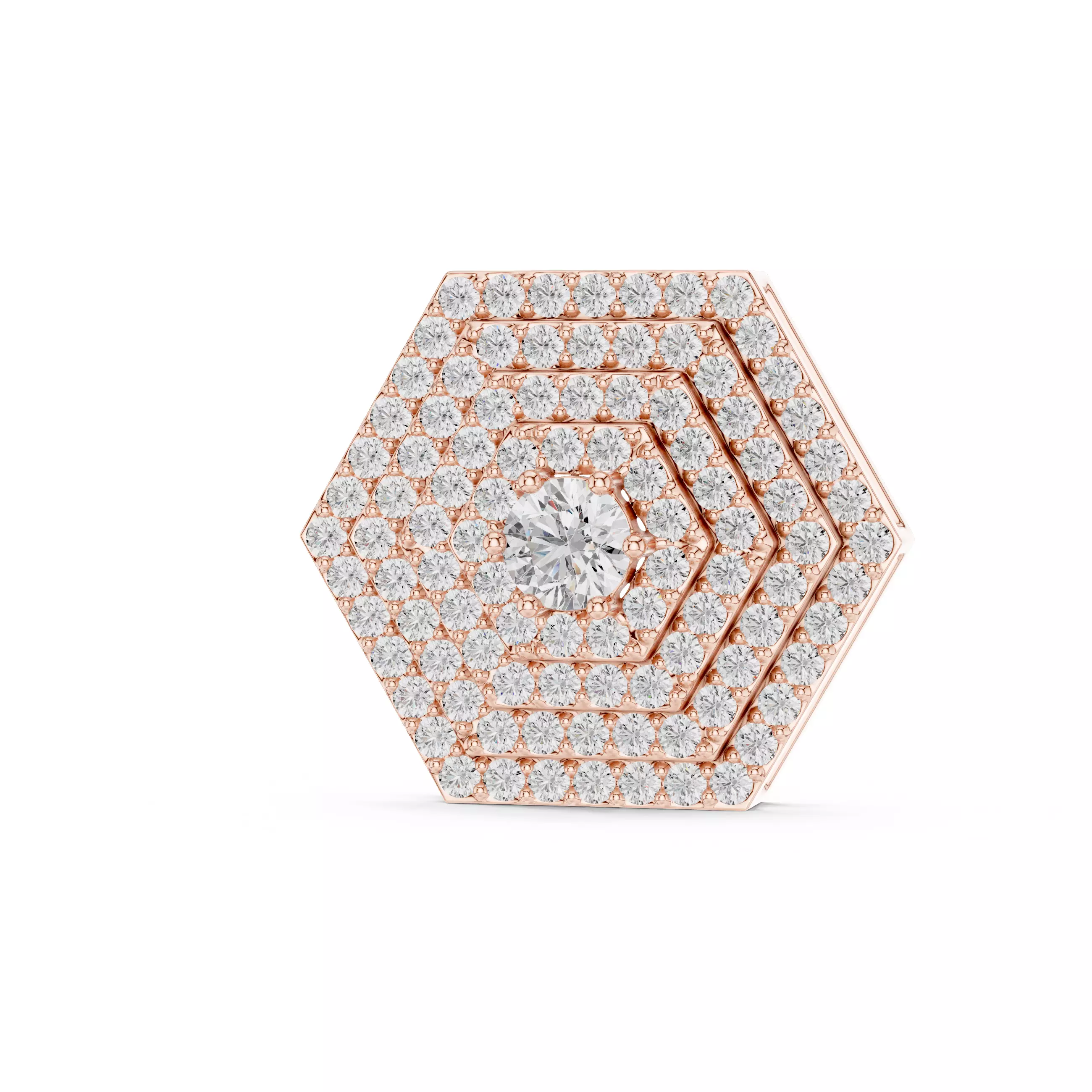 Hexagonal Diamond Pendant 3dm stl renders animation videos 3D print model_0