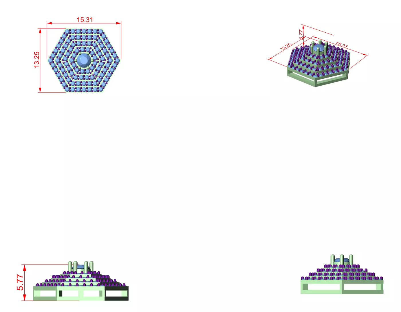 Hexagonal Diamond Pendant 3dm stl renders animation videos 3D print model_5