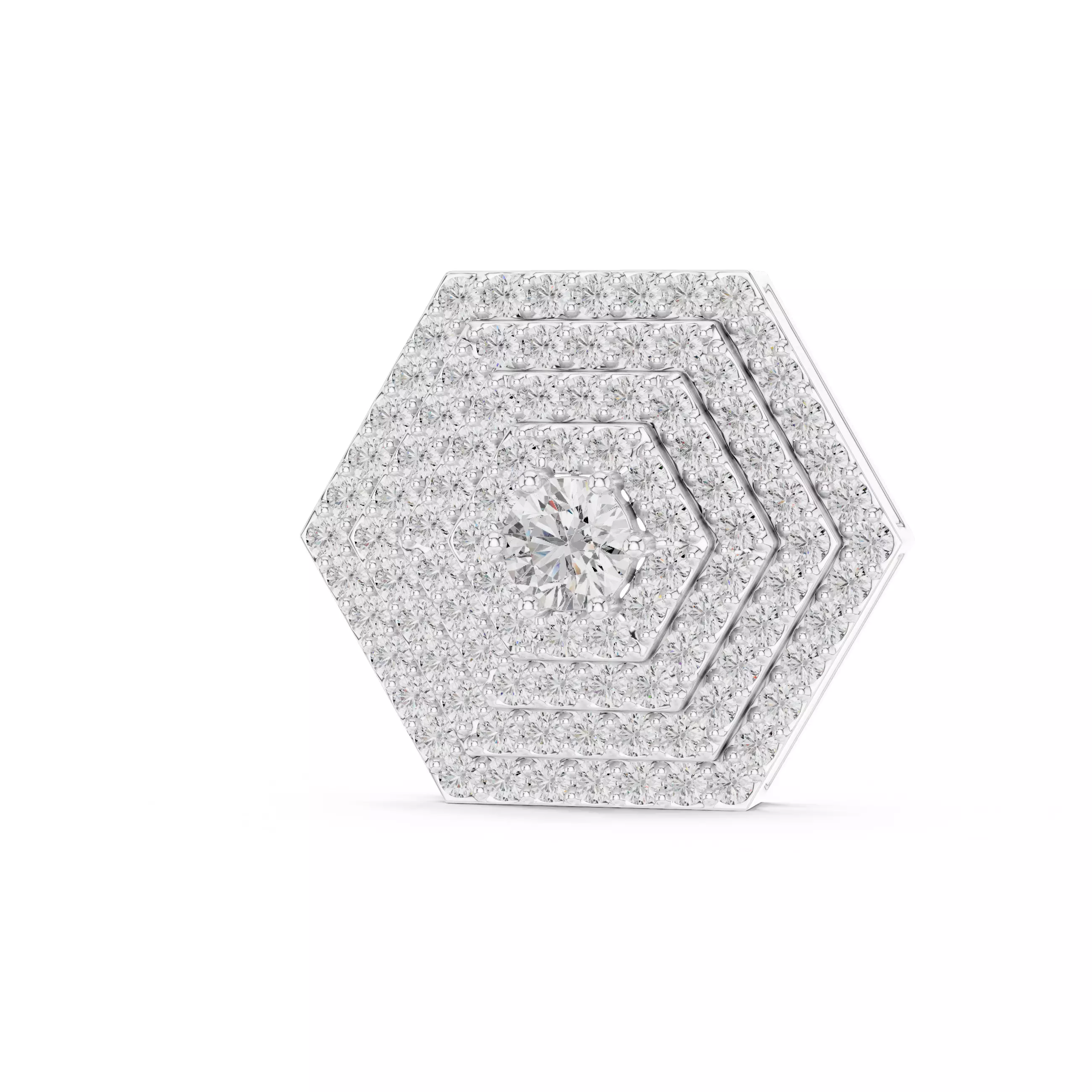 Hexagonal Diamond Pendant 3dm stl renders animation videos 3D print model_11
