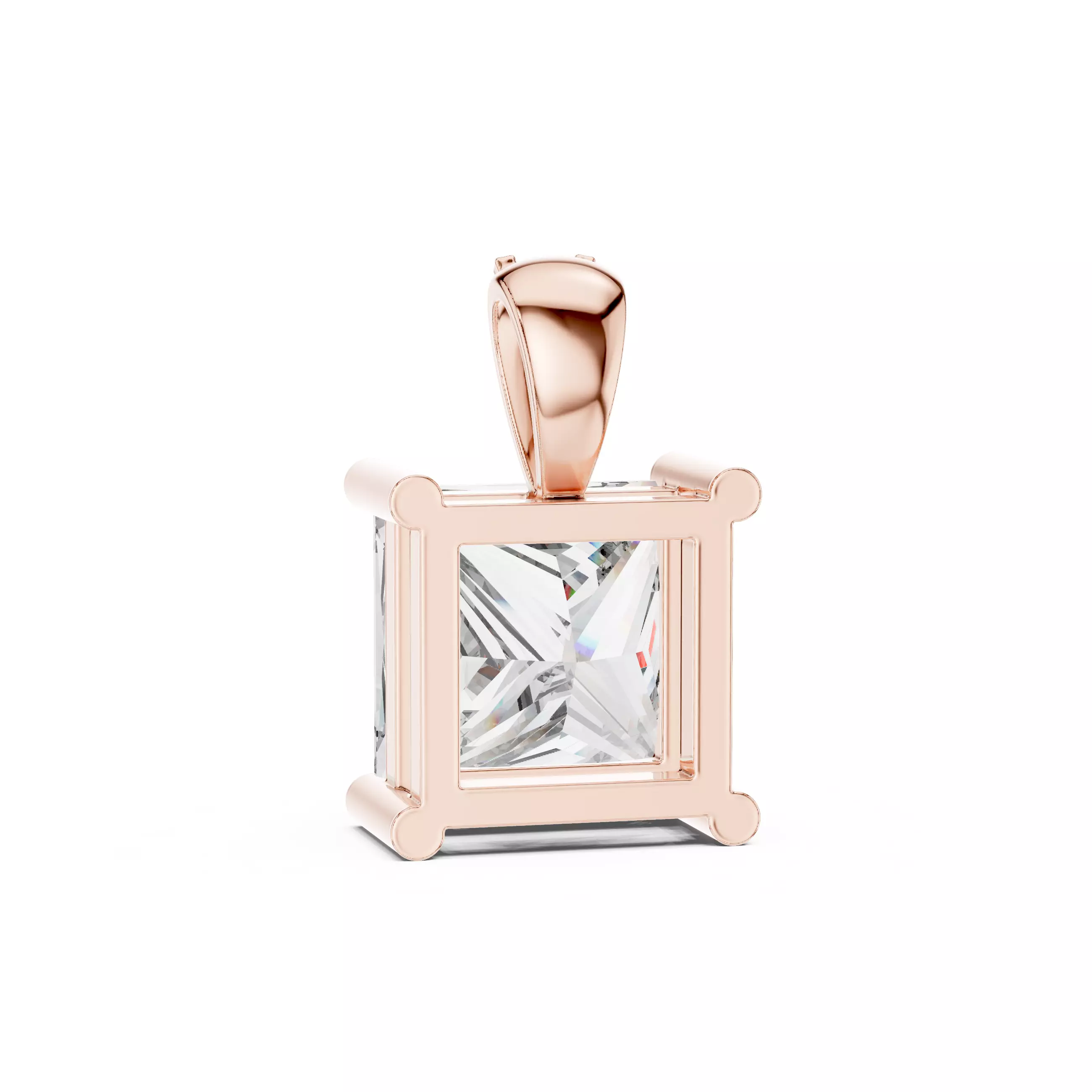 Princess Solitaire Pendant 3dm stl renders animation videos 3D print model_14