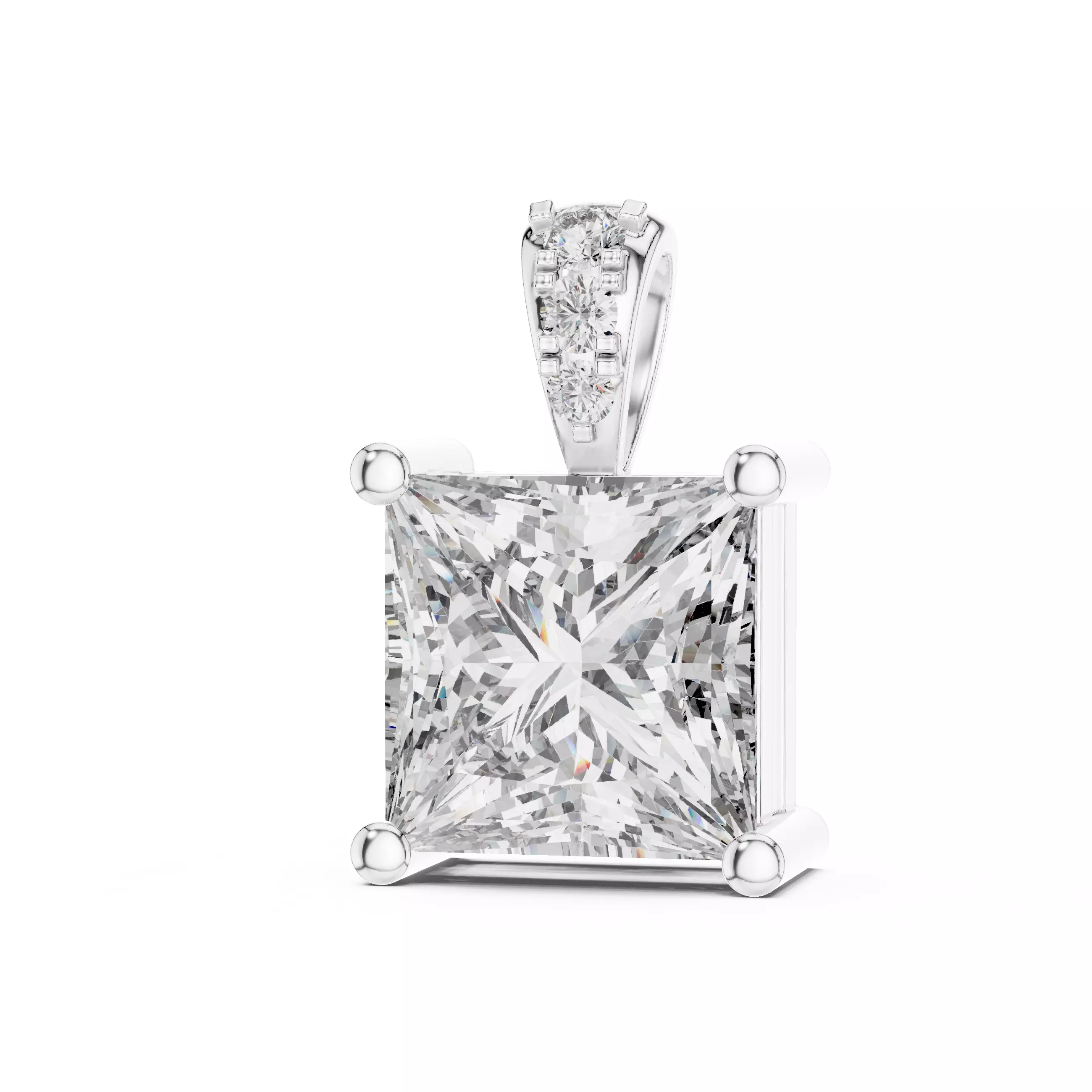 Princess Solitaire Pendant 3dm stl renders animation videos 3D print model_12