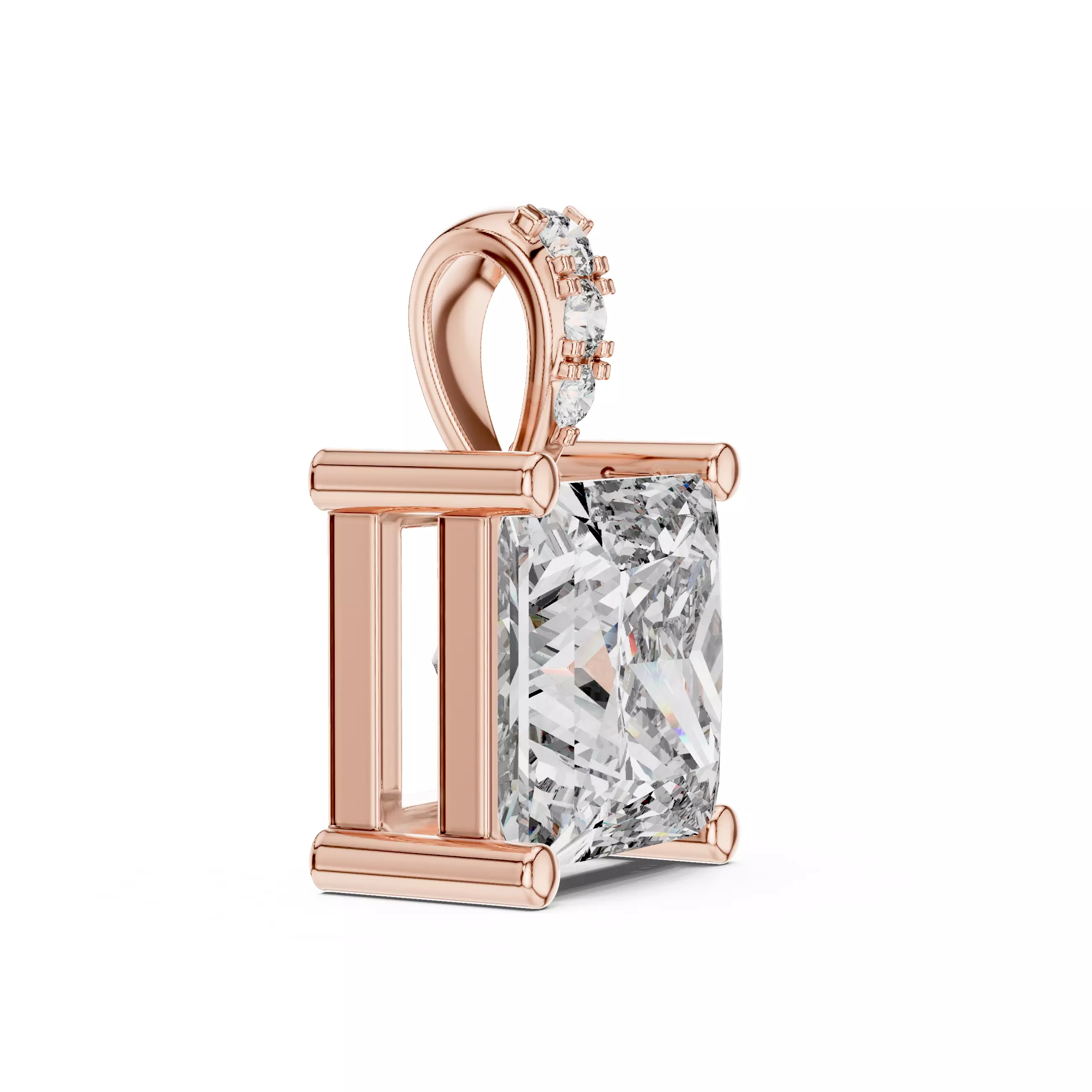 Princess Solitaire Pendant 3dm stl renders animation videos 3D print model_3