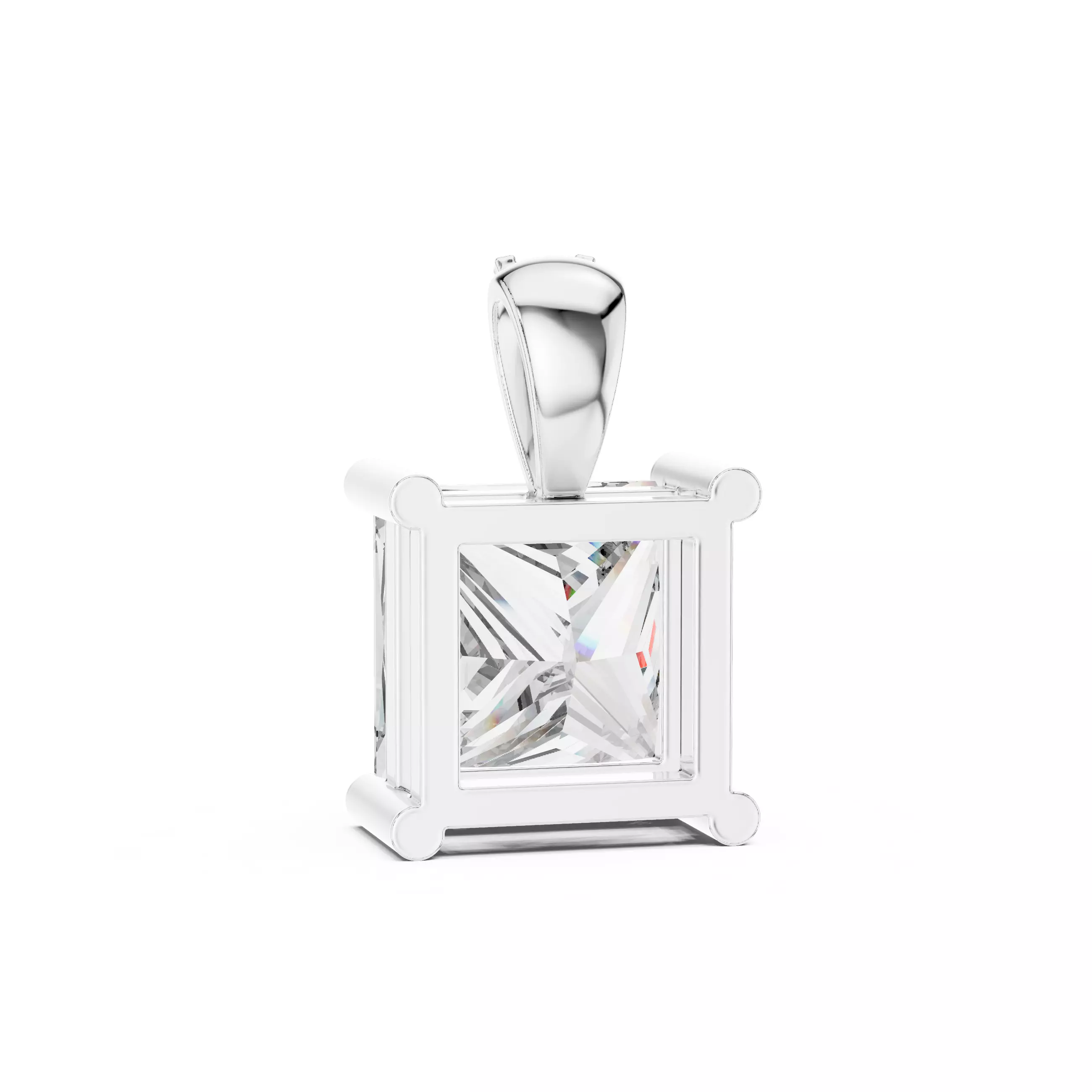 Princess Solitaire Pendant 3dm stl renders animation videos 3D print model_10