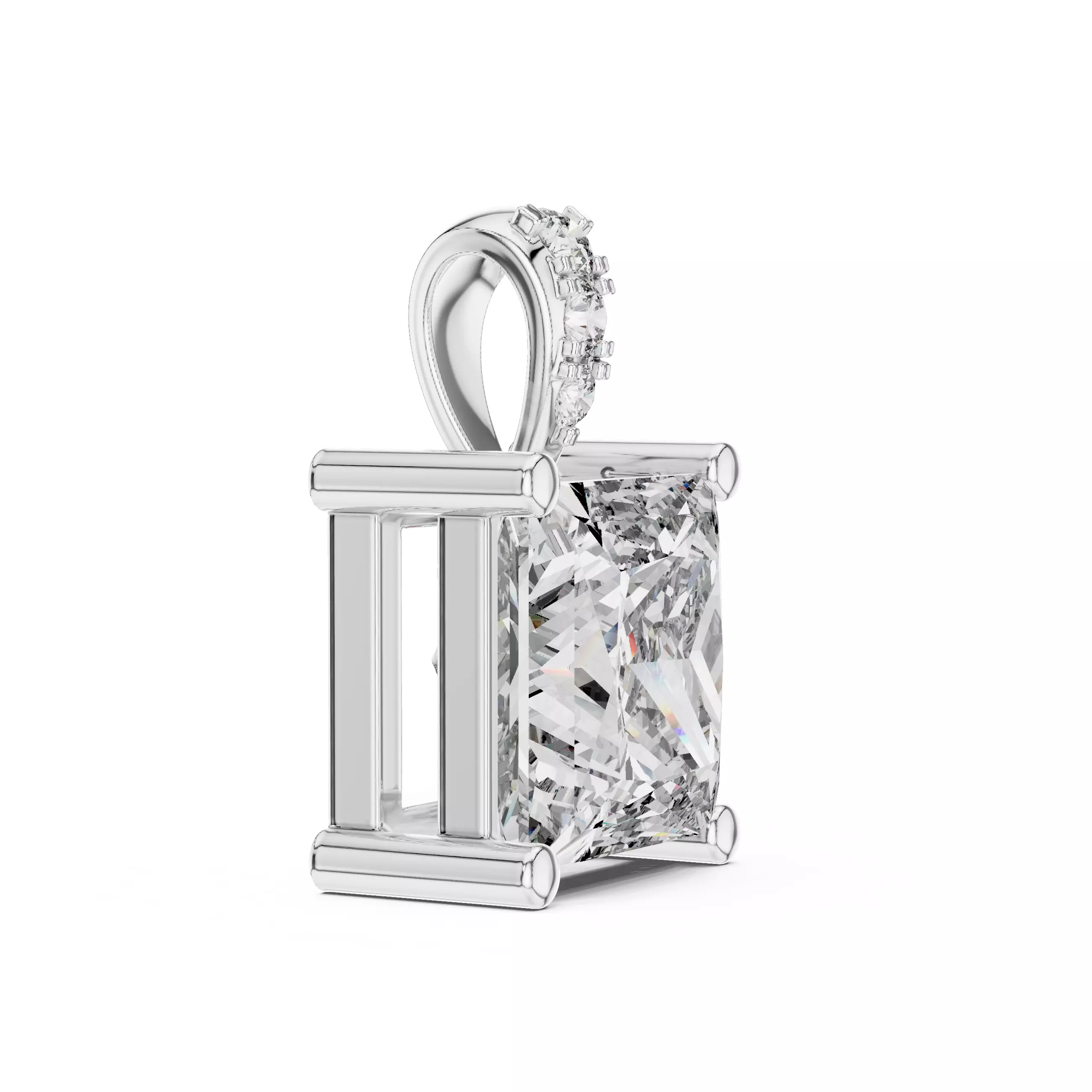 Princess Solitaire Pendant 3dm stl renders animation videos 3D print model_11