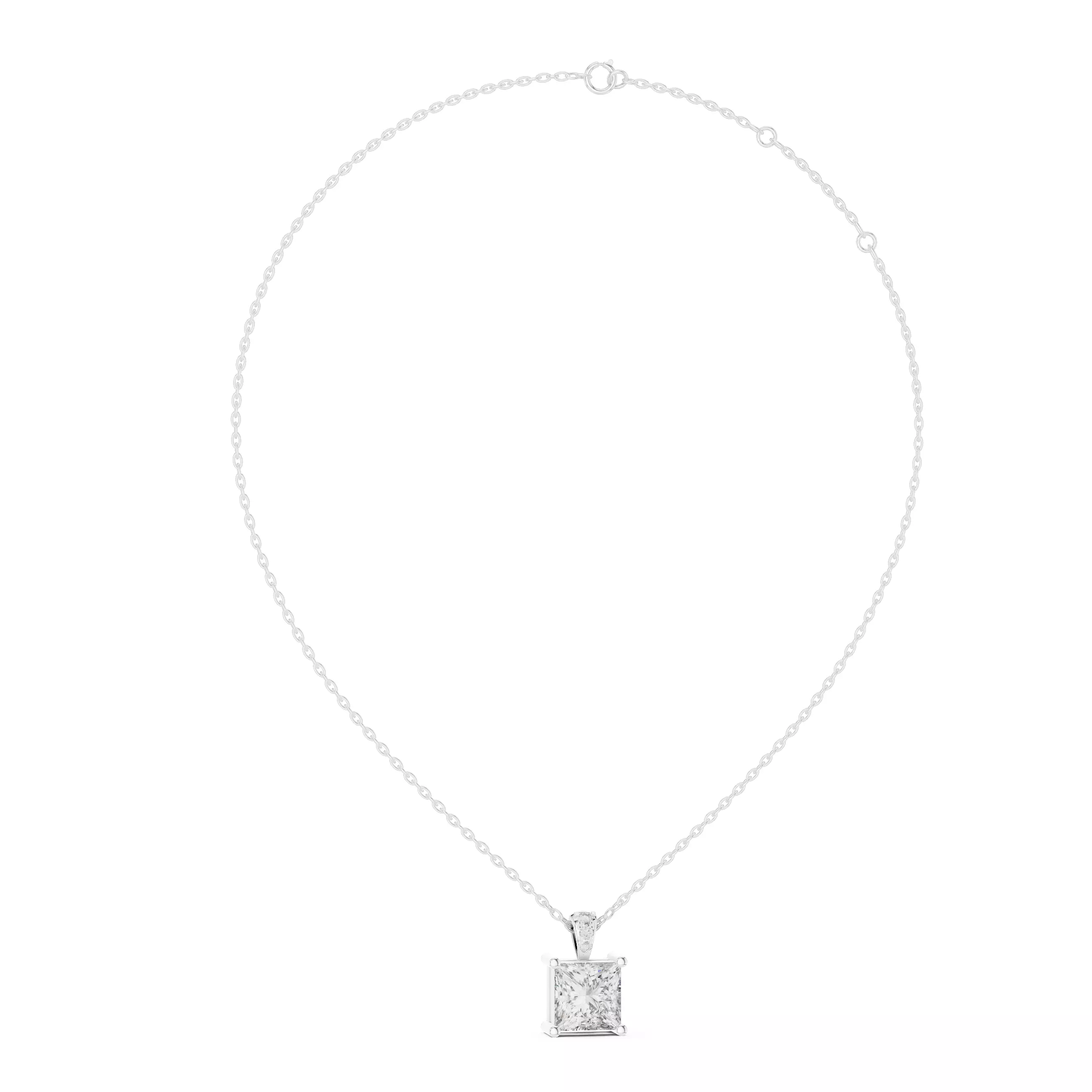 Princess Solitaire Pendant 3dm stl renders animation videos 3D print model_13