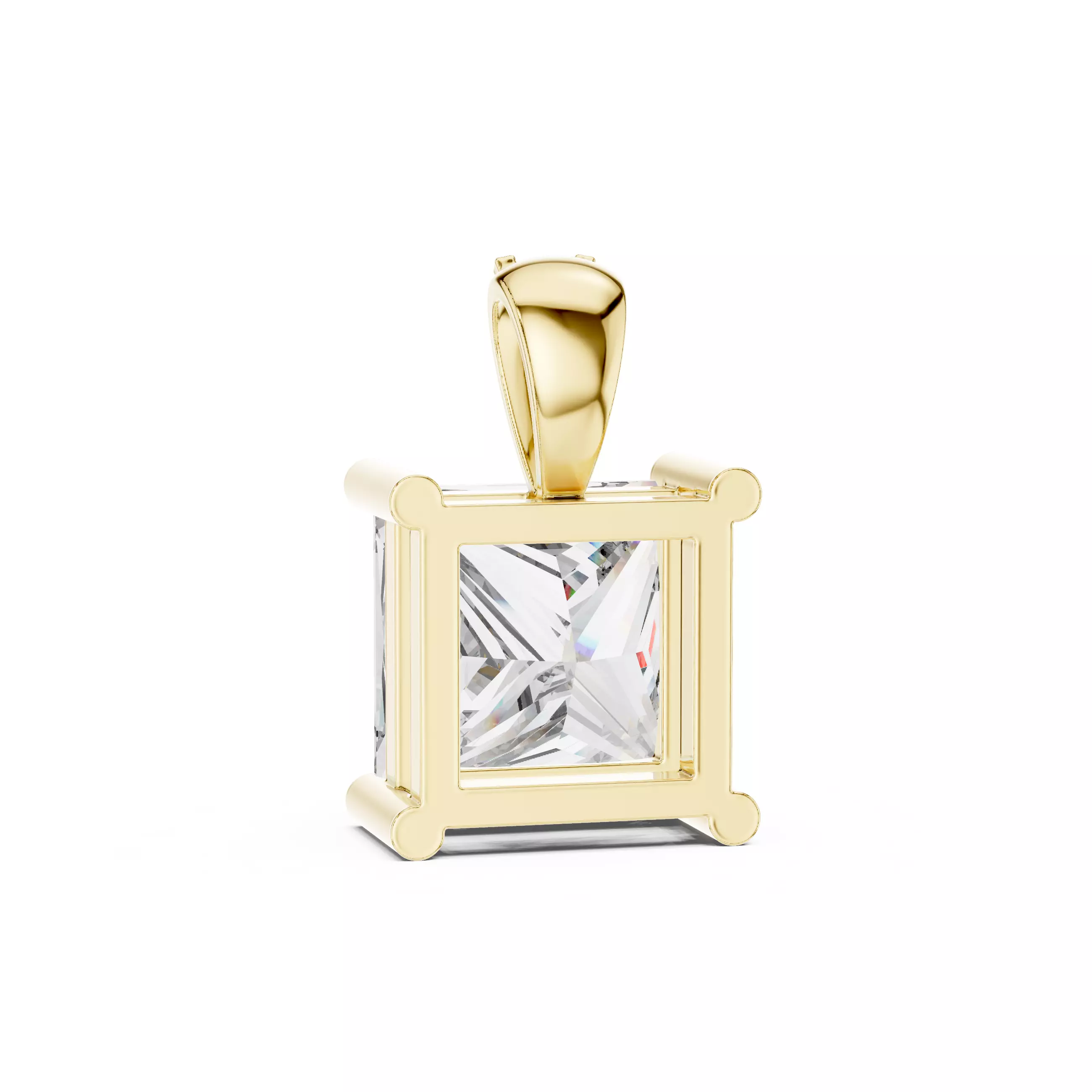 Princess Solitaire Pendant 3dm stl renders animation videos 3D print model_1