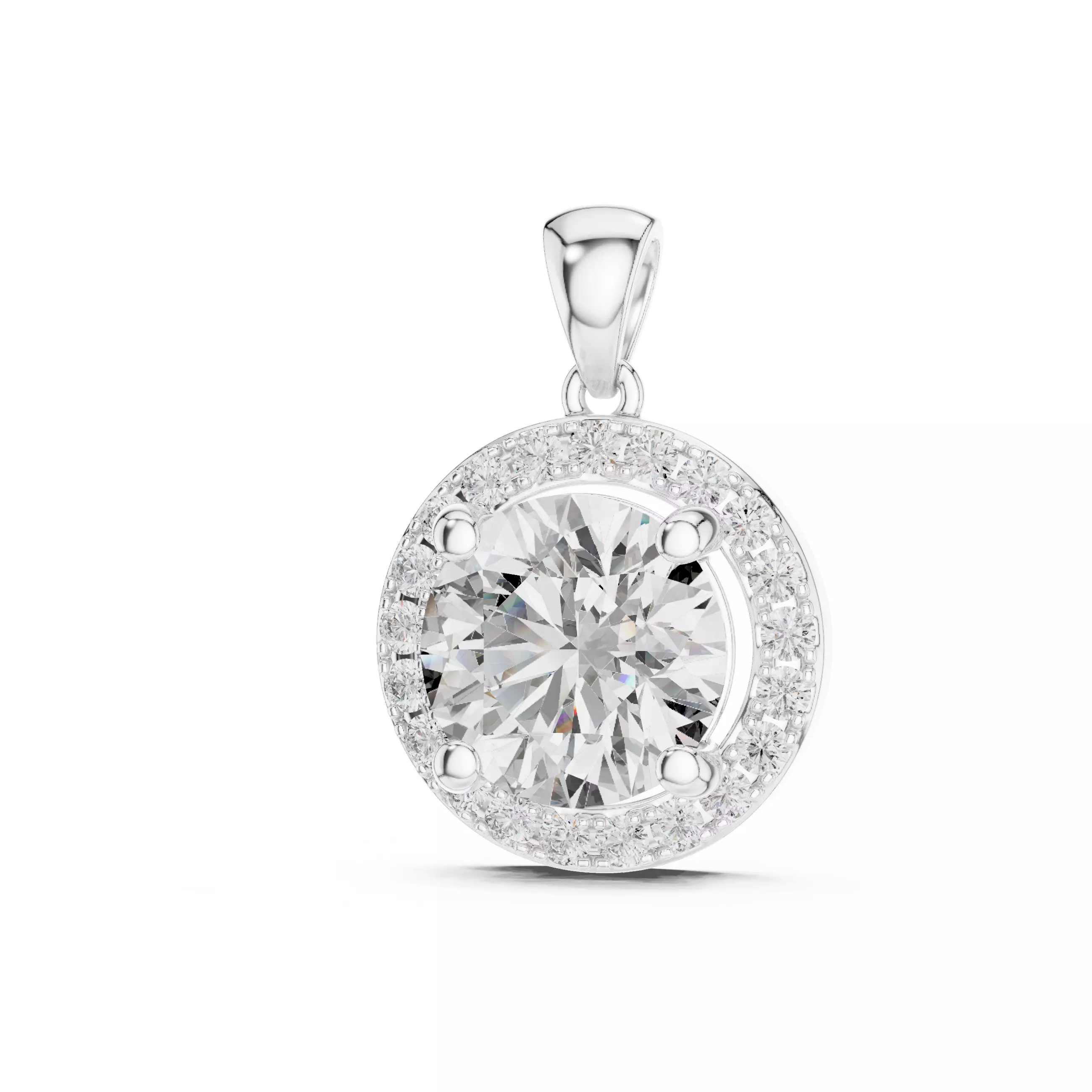 Halo Solitaire Pendant Necklace 3dm stl renders animation videos 3D print model_12