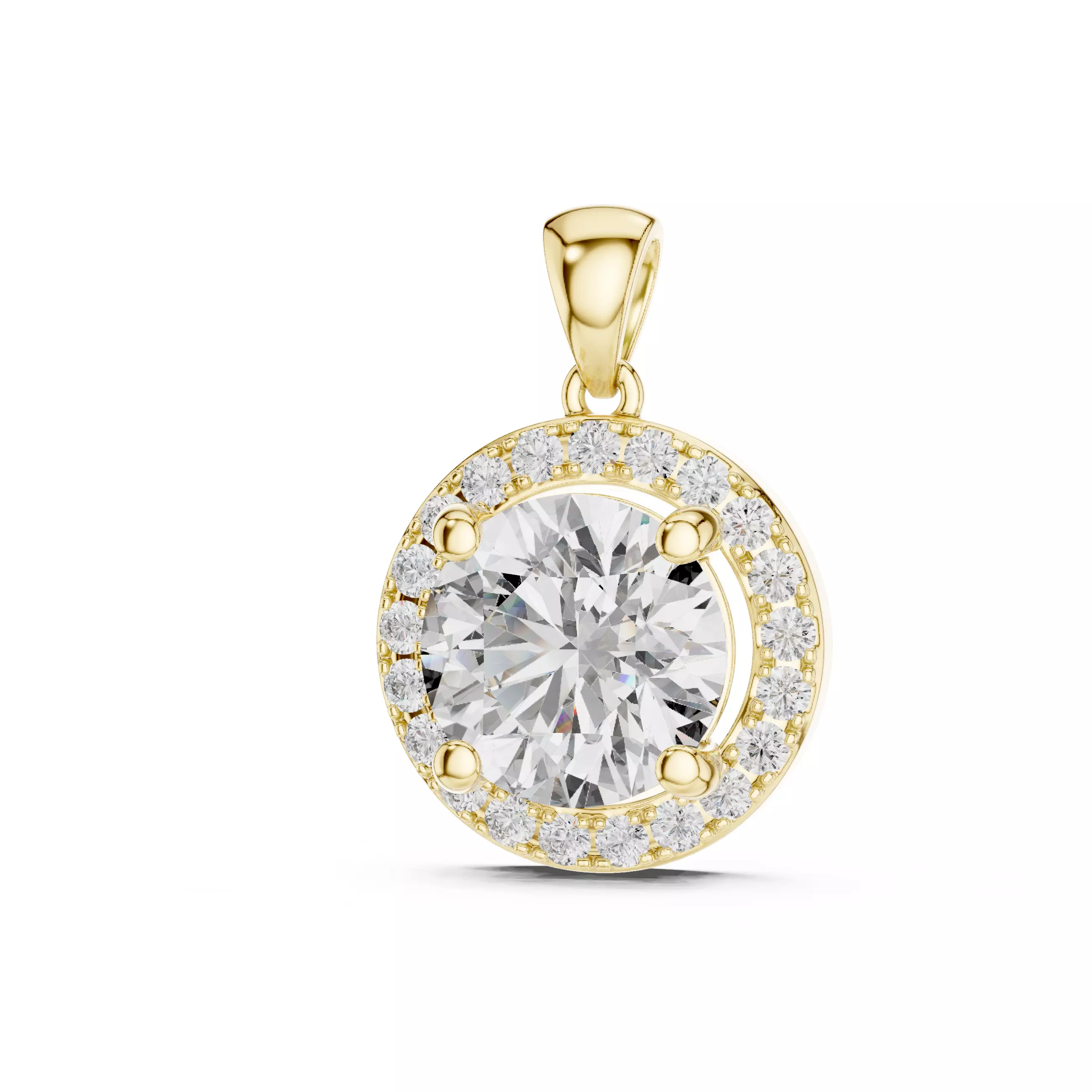 Halo Solitaire Pendant Necklace 3dm stl renders animation videos 3D print model_8