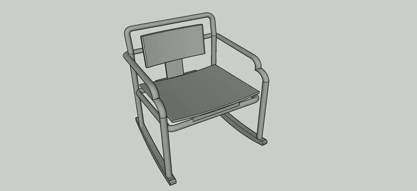 Modern Rocking Chair 3D model_0