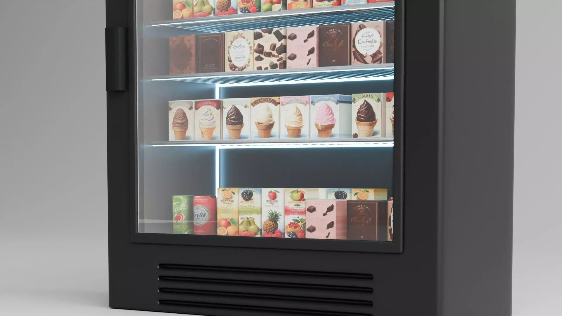 Glass Door Refrigerator Free low-poly 3D model_2