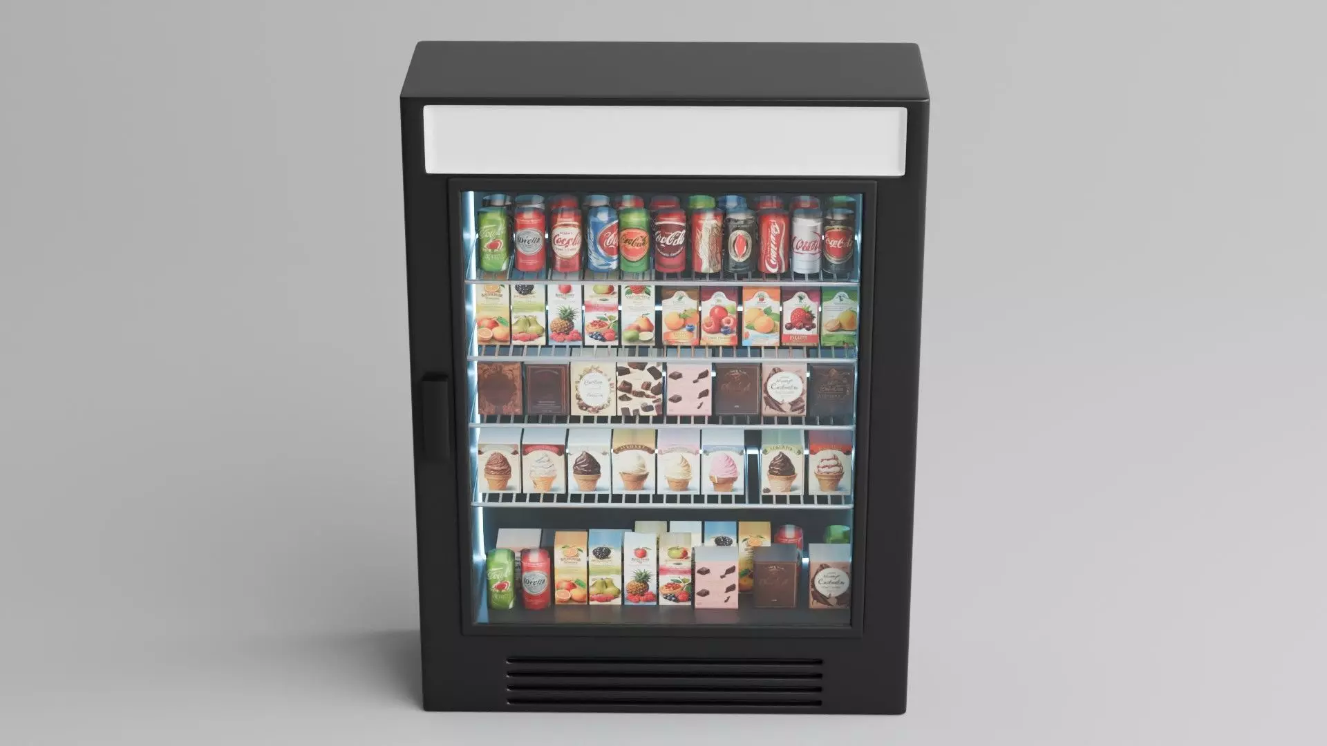 Glass Door Refrigerator Free low-poly 3D model_3