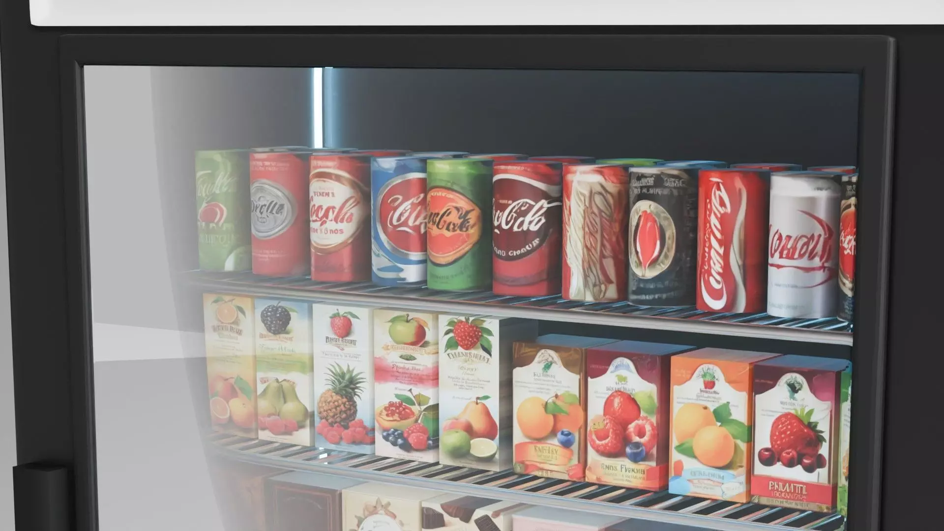 Glass Door Refrigerator Free low-poly 3D model_1