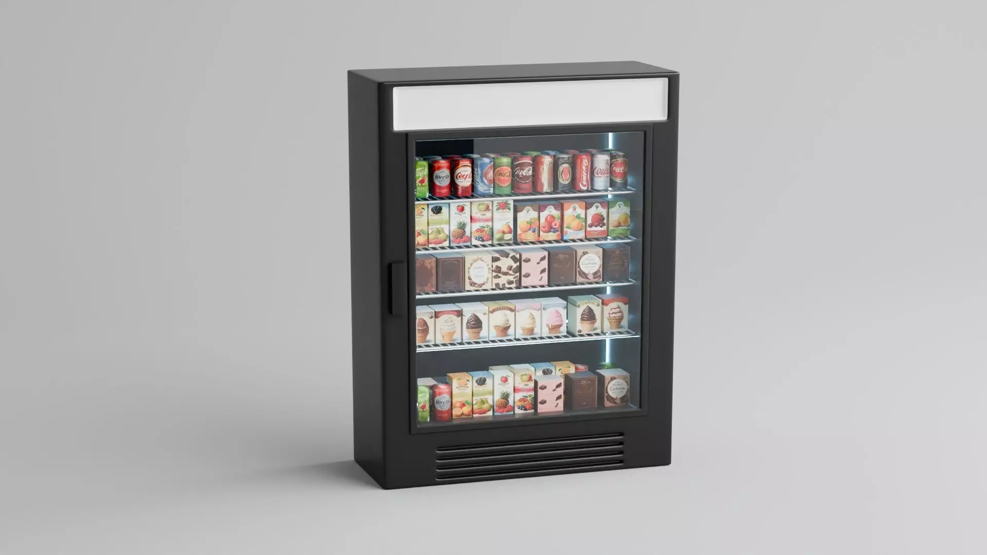 Glass Door Refrigerator Free low-poly 3D model_0