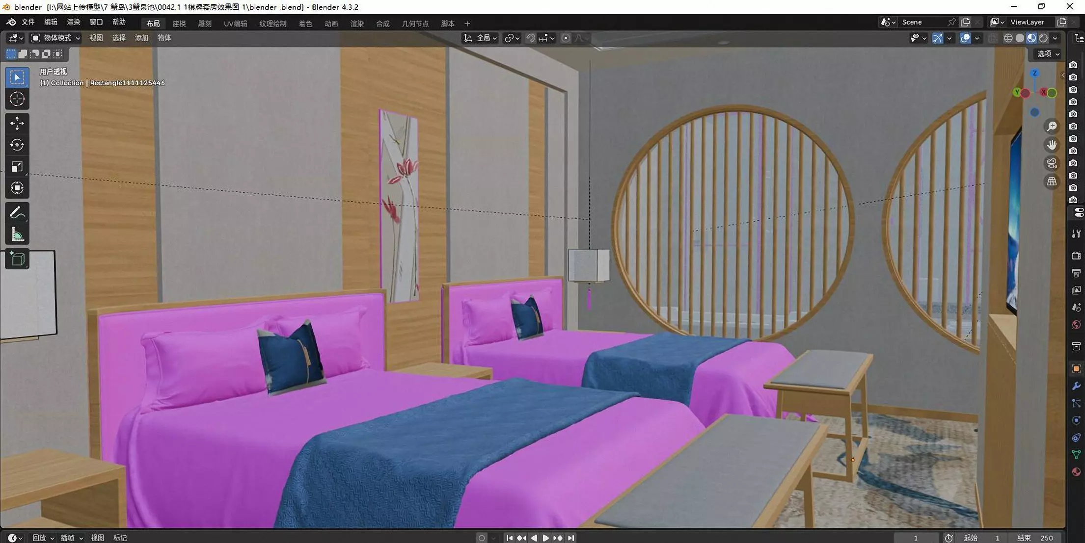 Hotel room 3D model_5