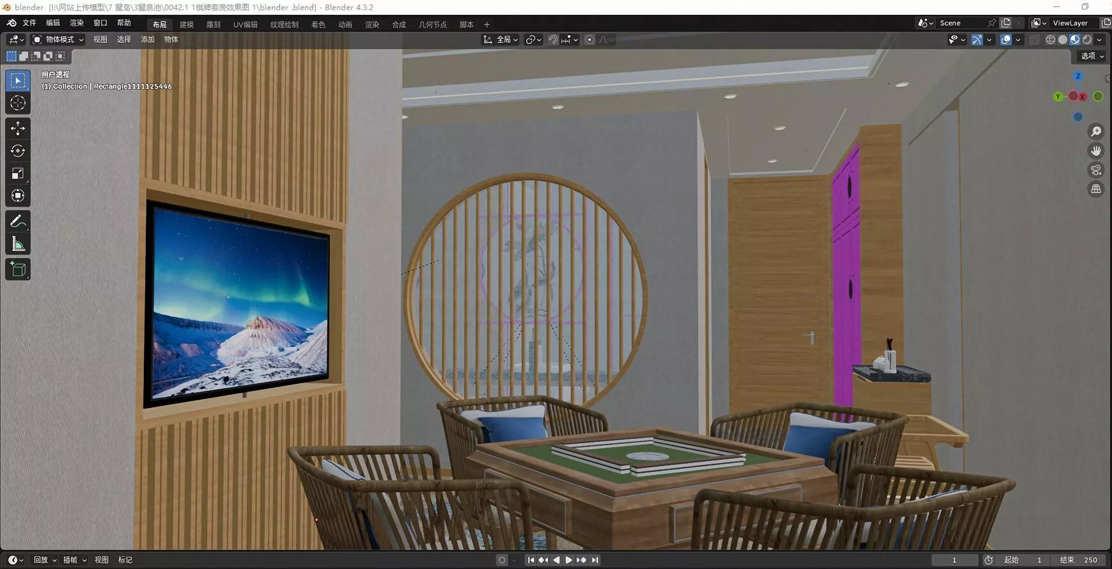 Hotel room 3D model_6